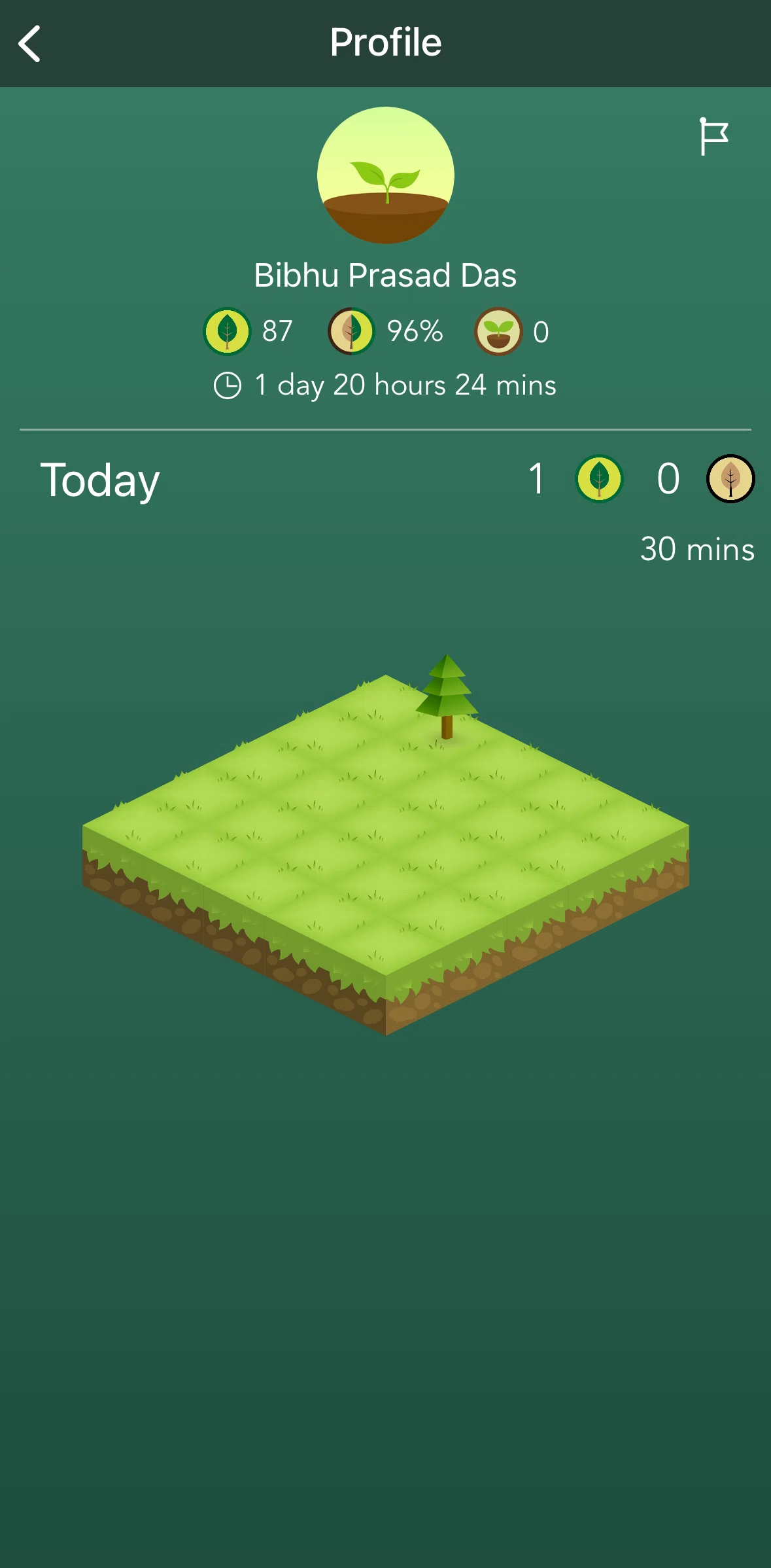 Forest Screen screen in the Reporting a user flow