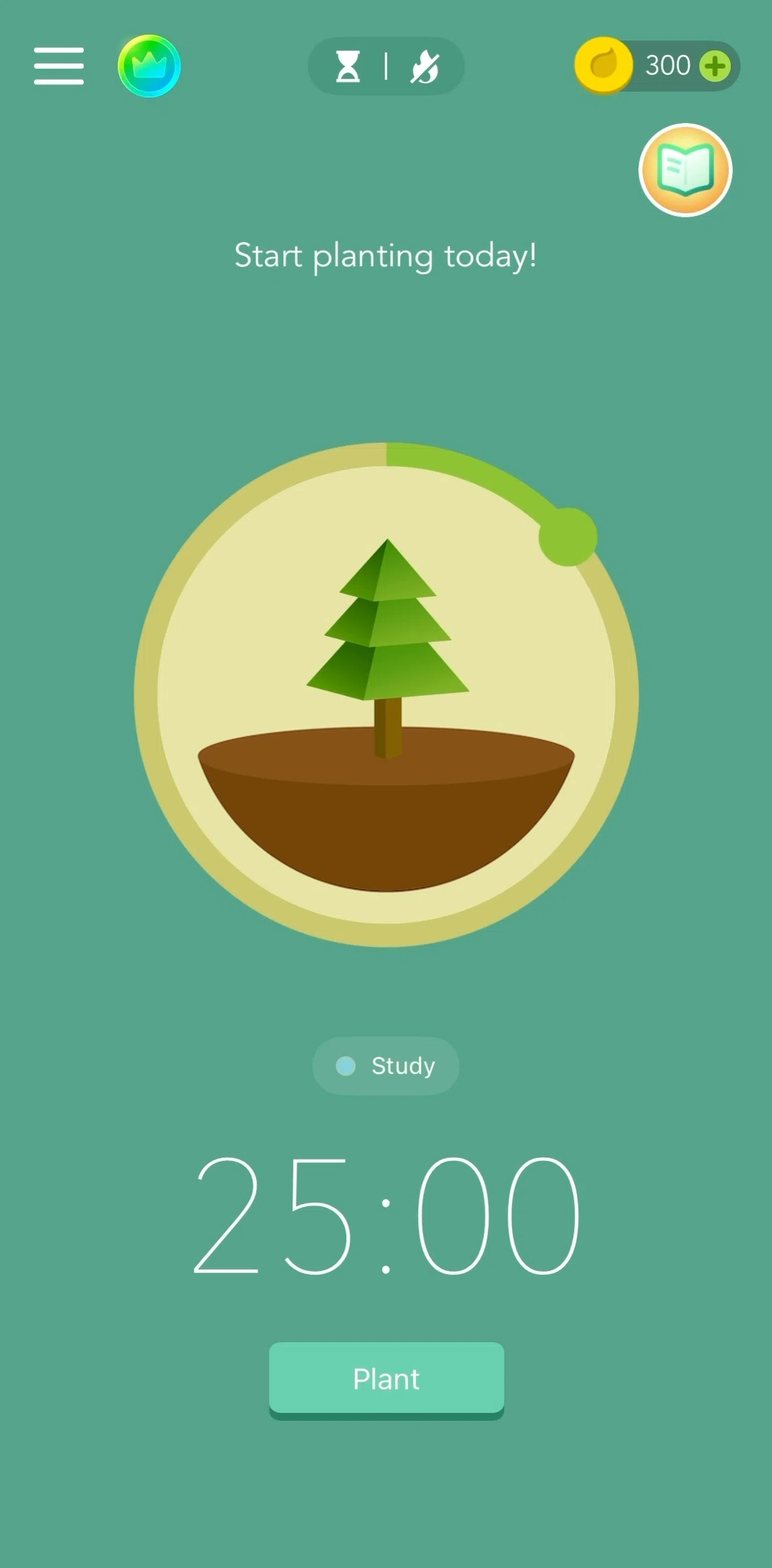 Forest Screen screen in the Switching to stopwatch mode flow