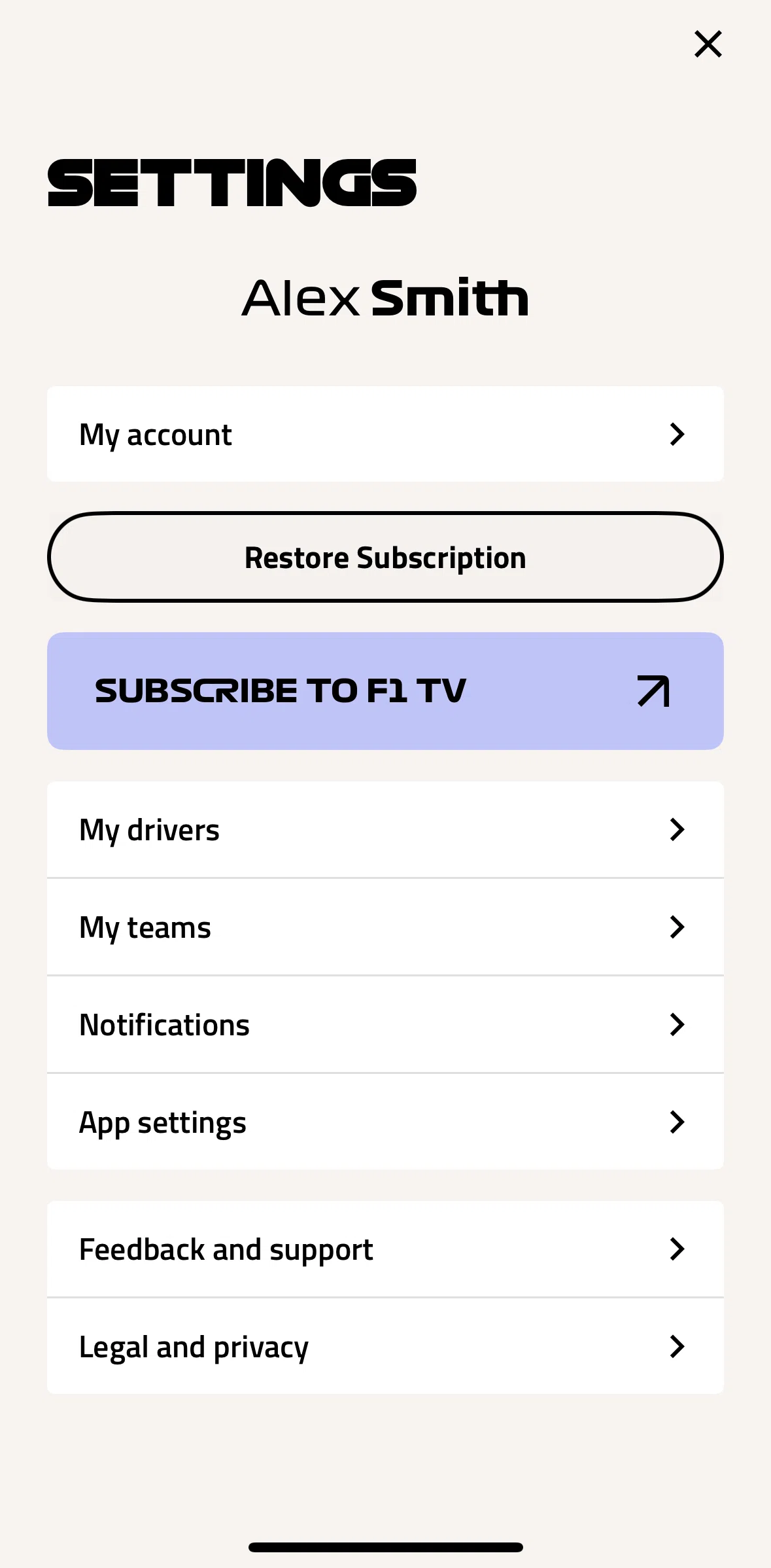 Formula 1® Screen screen in the Teams flow