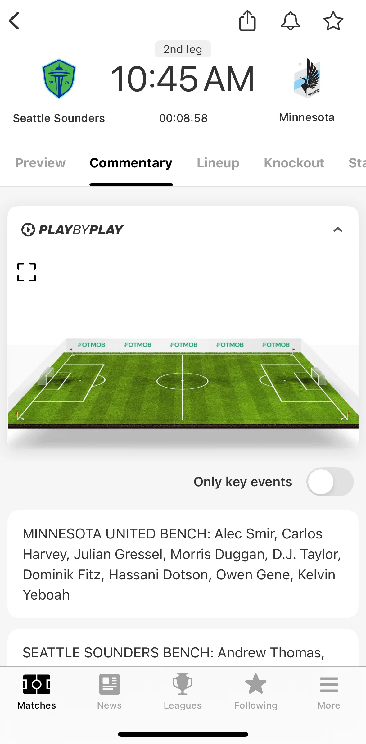 FotMob Screen screen in the Commentary flow