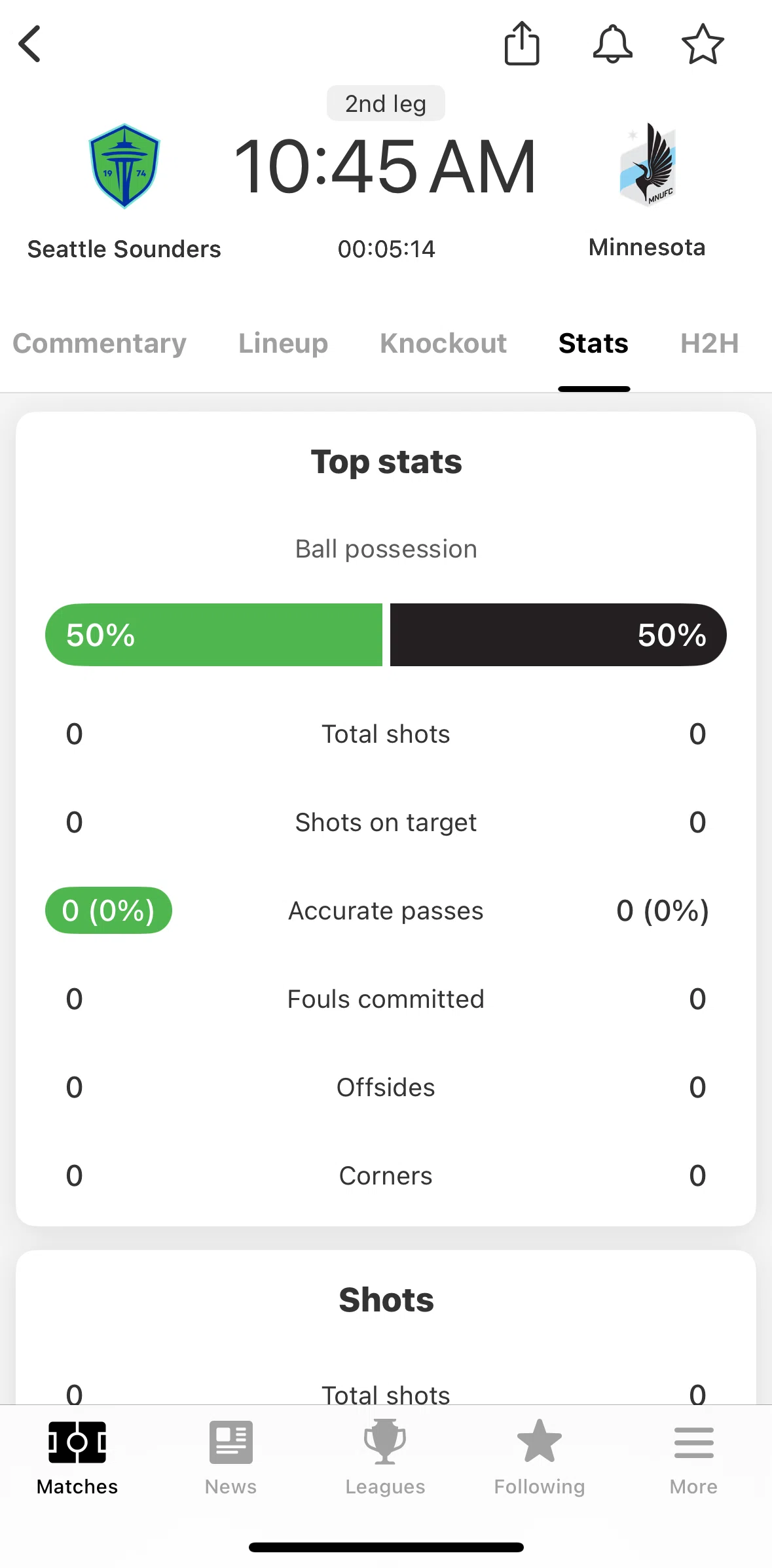 FotMob Screen screen in the Stats (match) flow