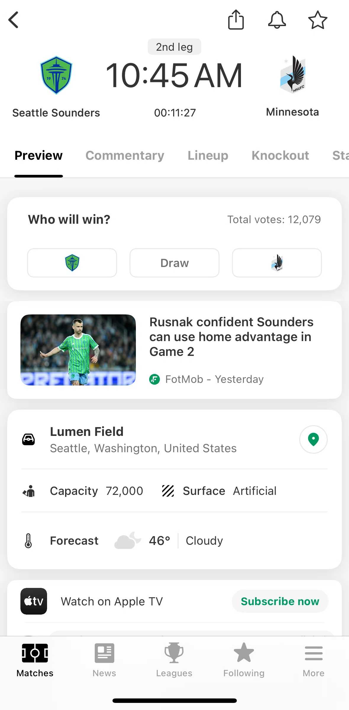 FotMob Screen screen in the Team detail flow