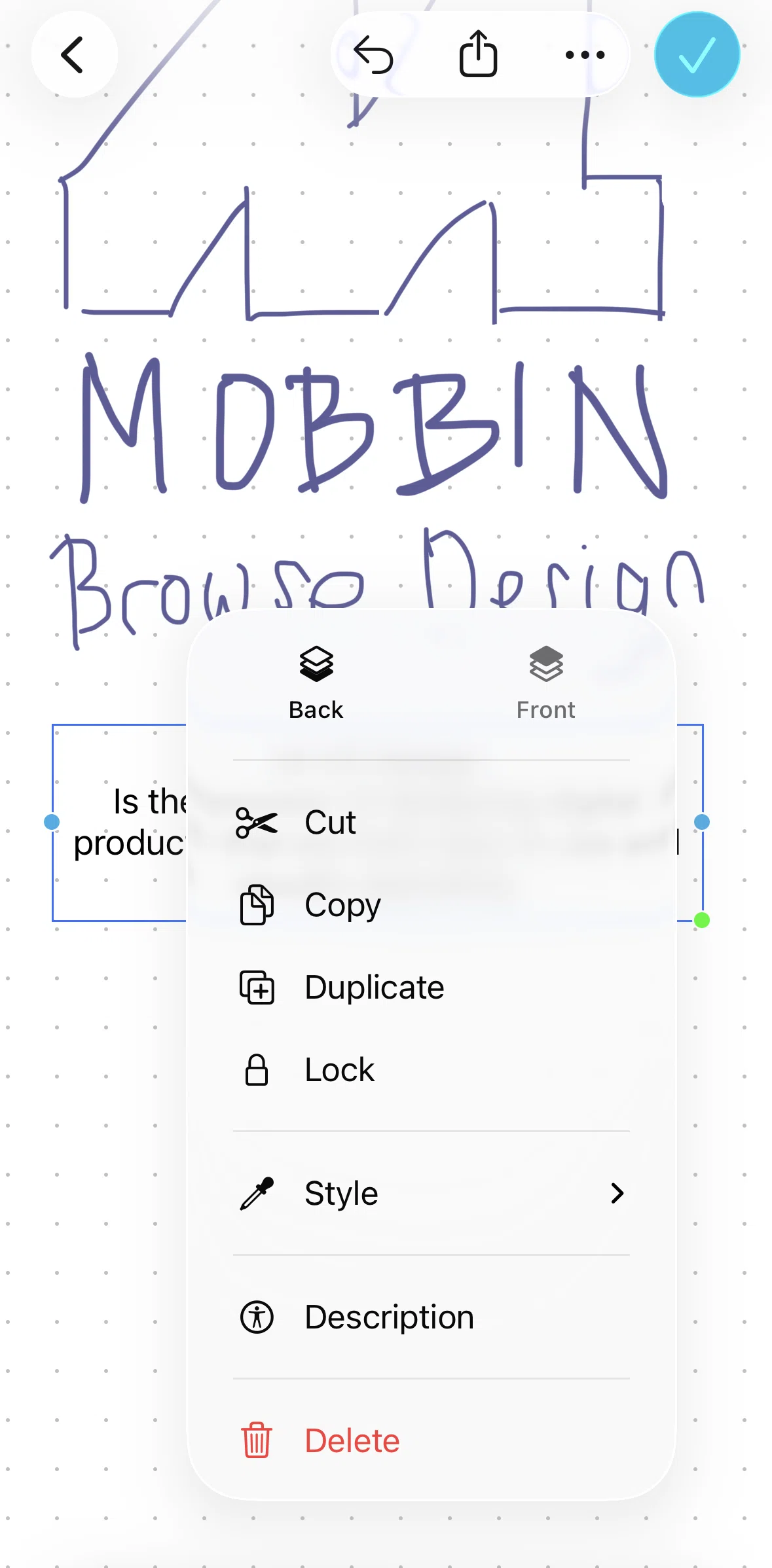 Freeform Screen screen in the Adding a description flow