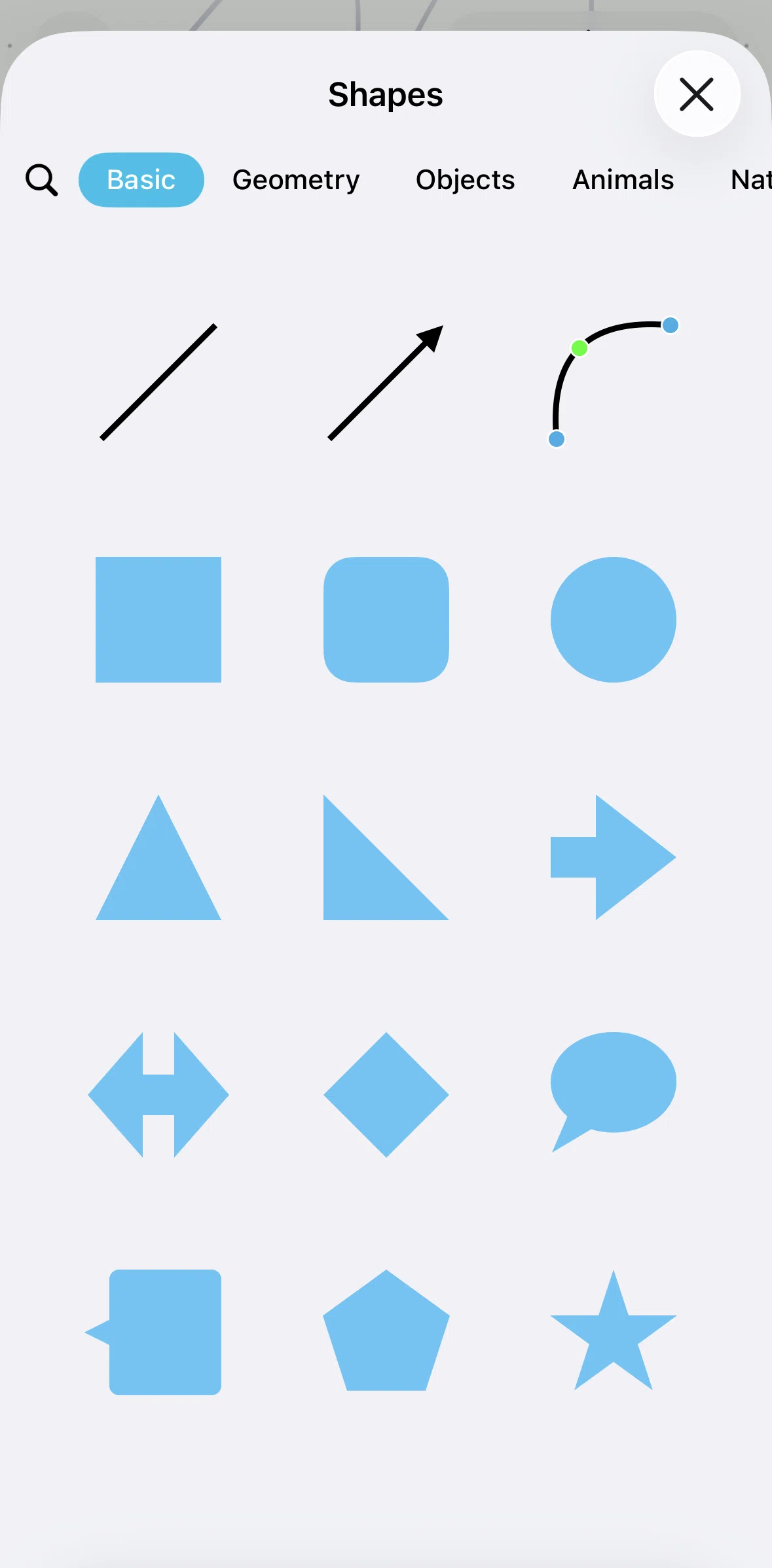 Freeform Screen screen in the Adding a shape flow
