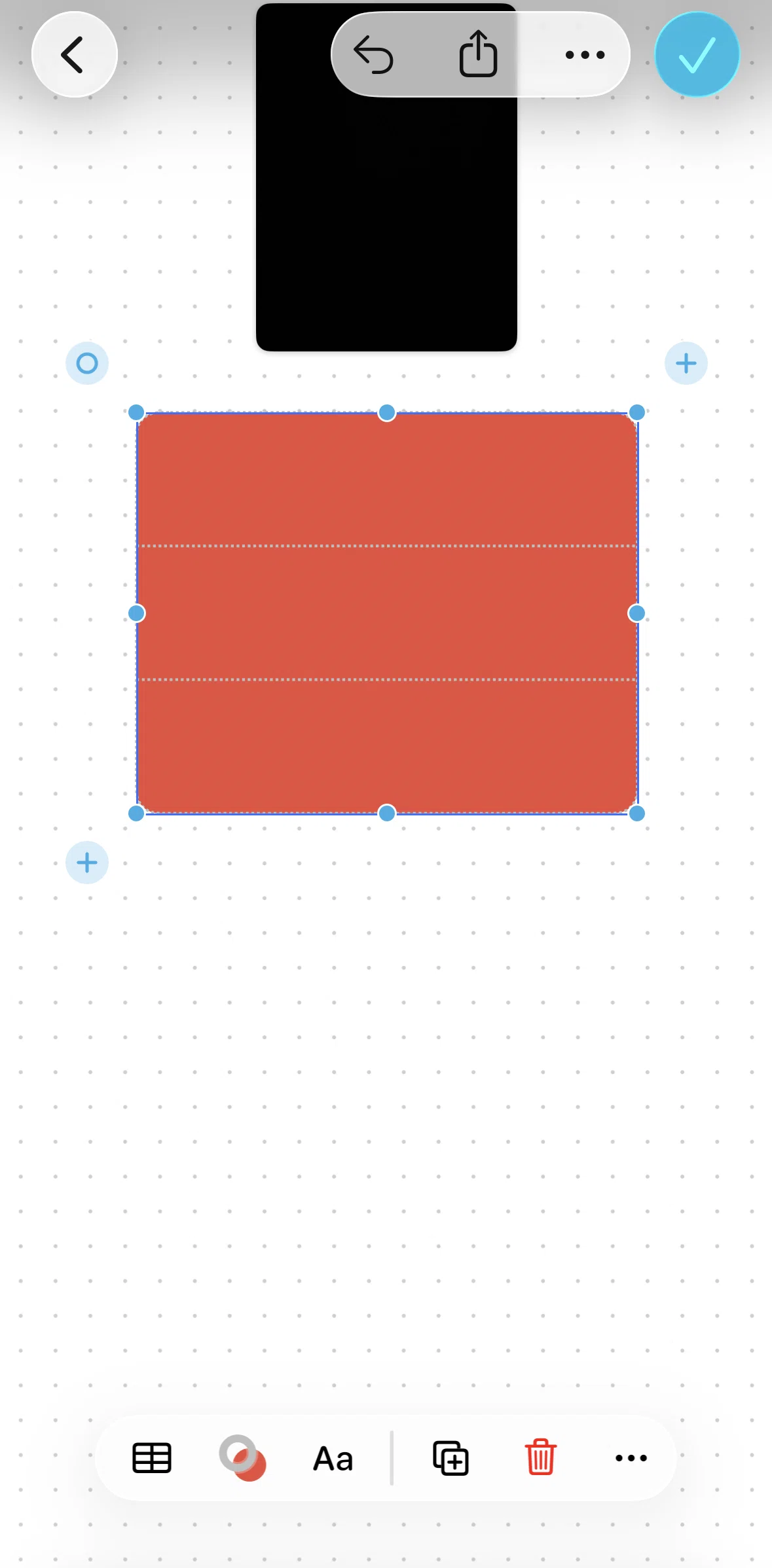 Freeform Screen screen in the Adding a text (table) flow