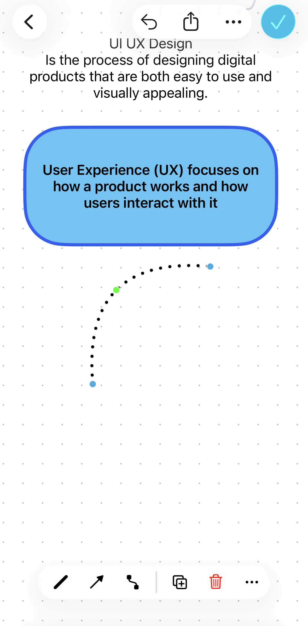 Freeform Screen screen in the Adding line ends flow