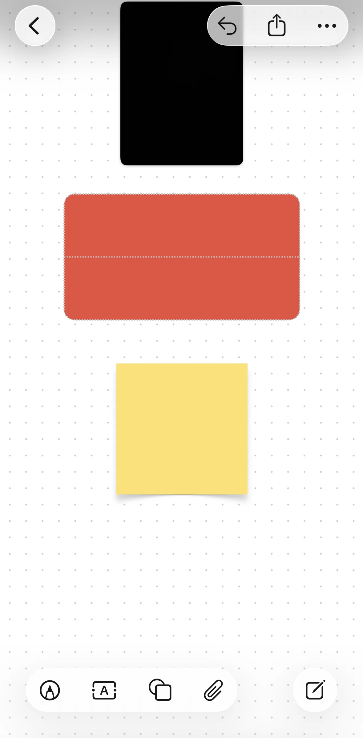 Freeform Screen screen in the Changing a sticky note color flow