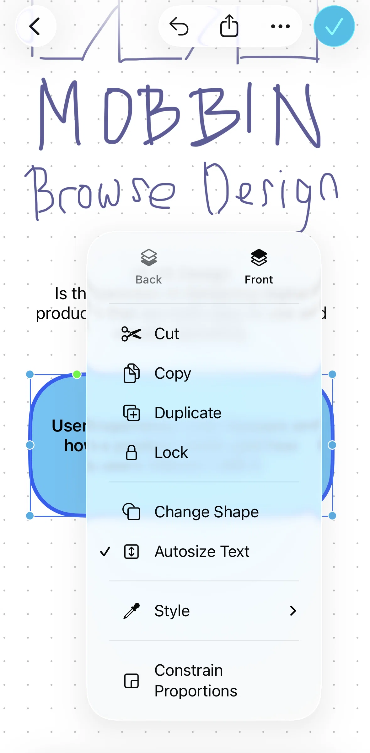 Freeform Screen screen in the Editing constrain proportions flow