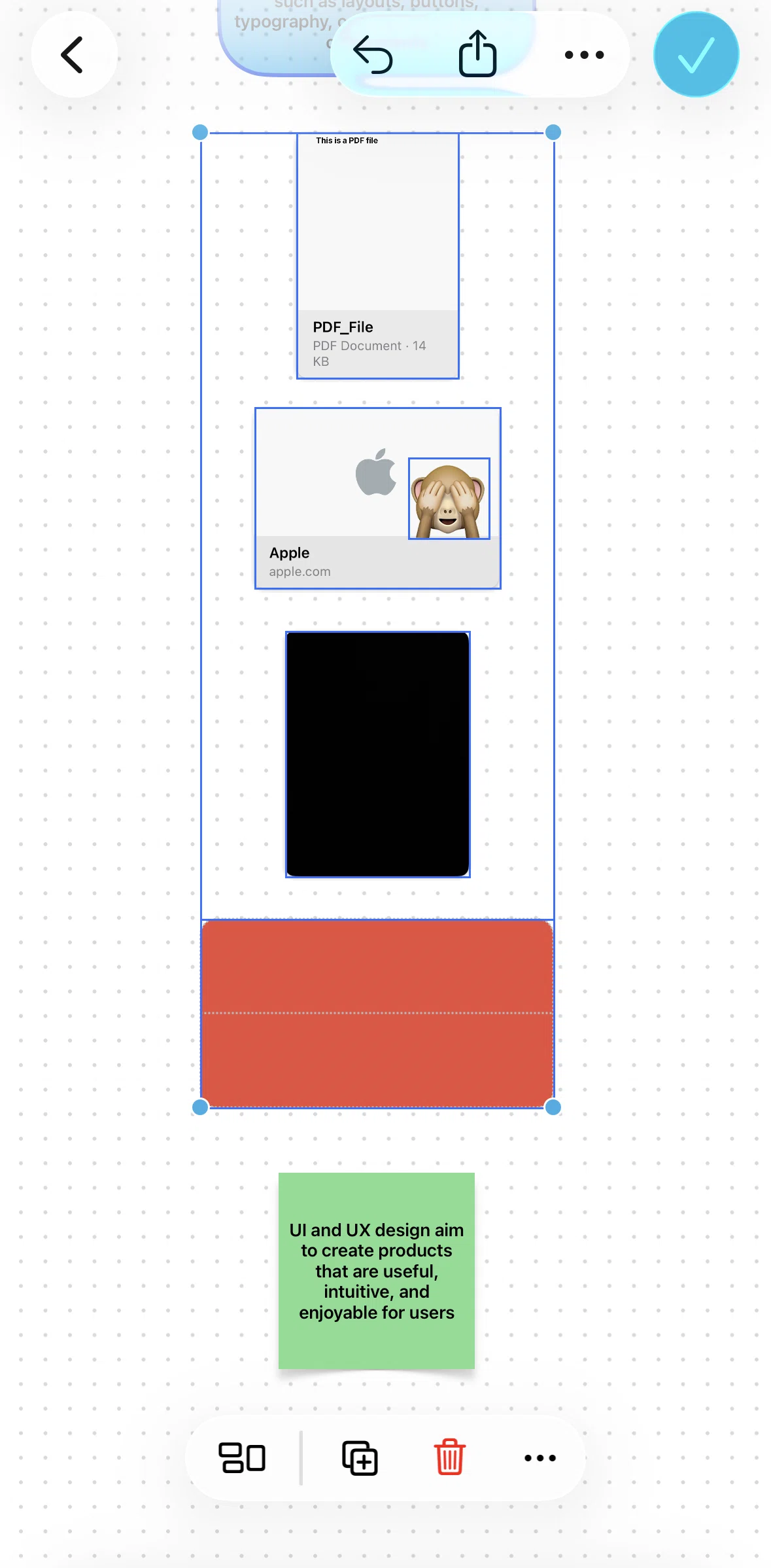 Freeform Screen screen in the Editing objects alignment flow