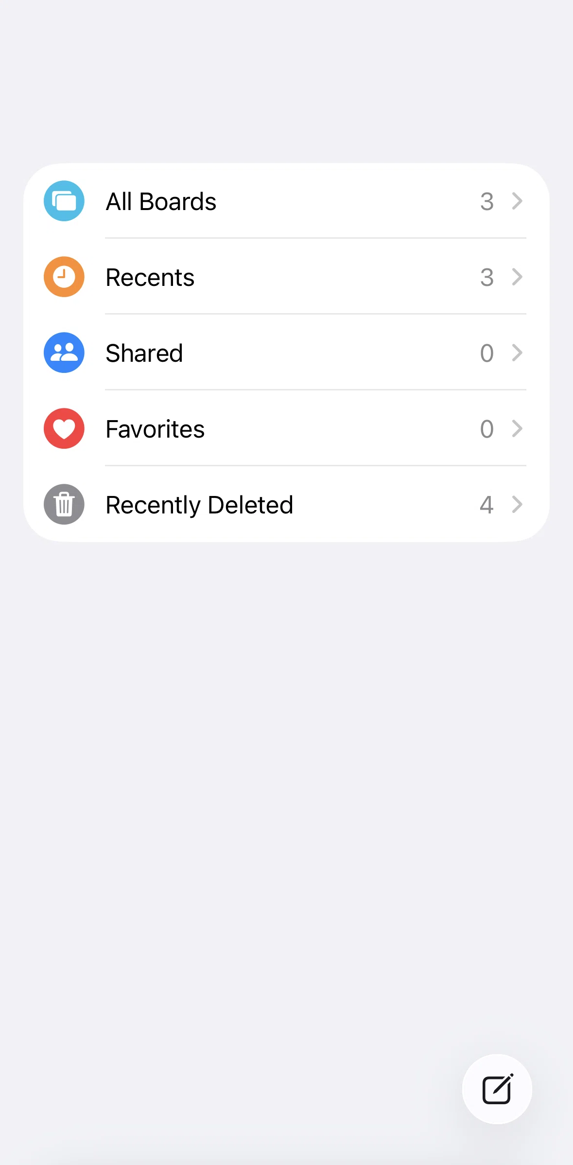 Freeform Screen screen in the Favorites flow