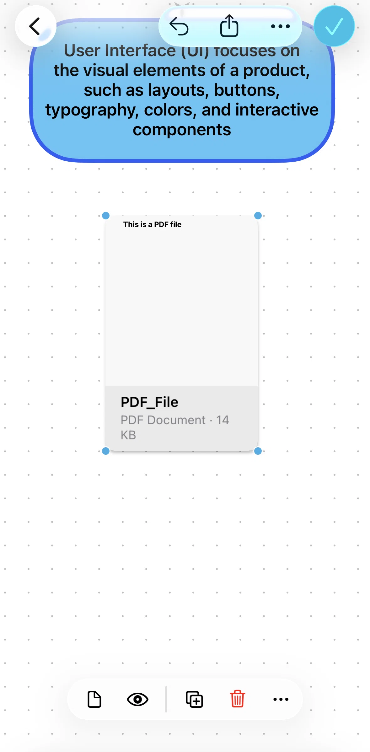 Freeform Screen screen in the Preview a document flow