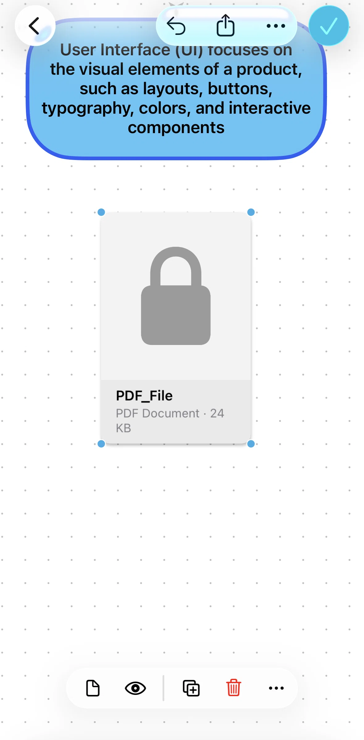 Freeform Screen screen in the Preview a locked document flow