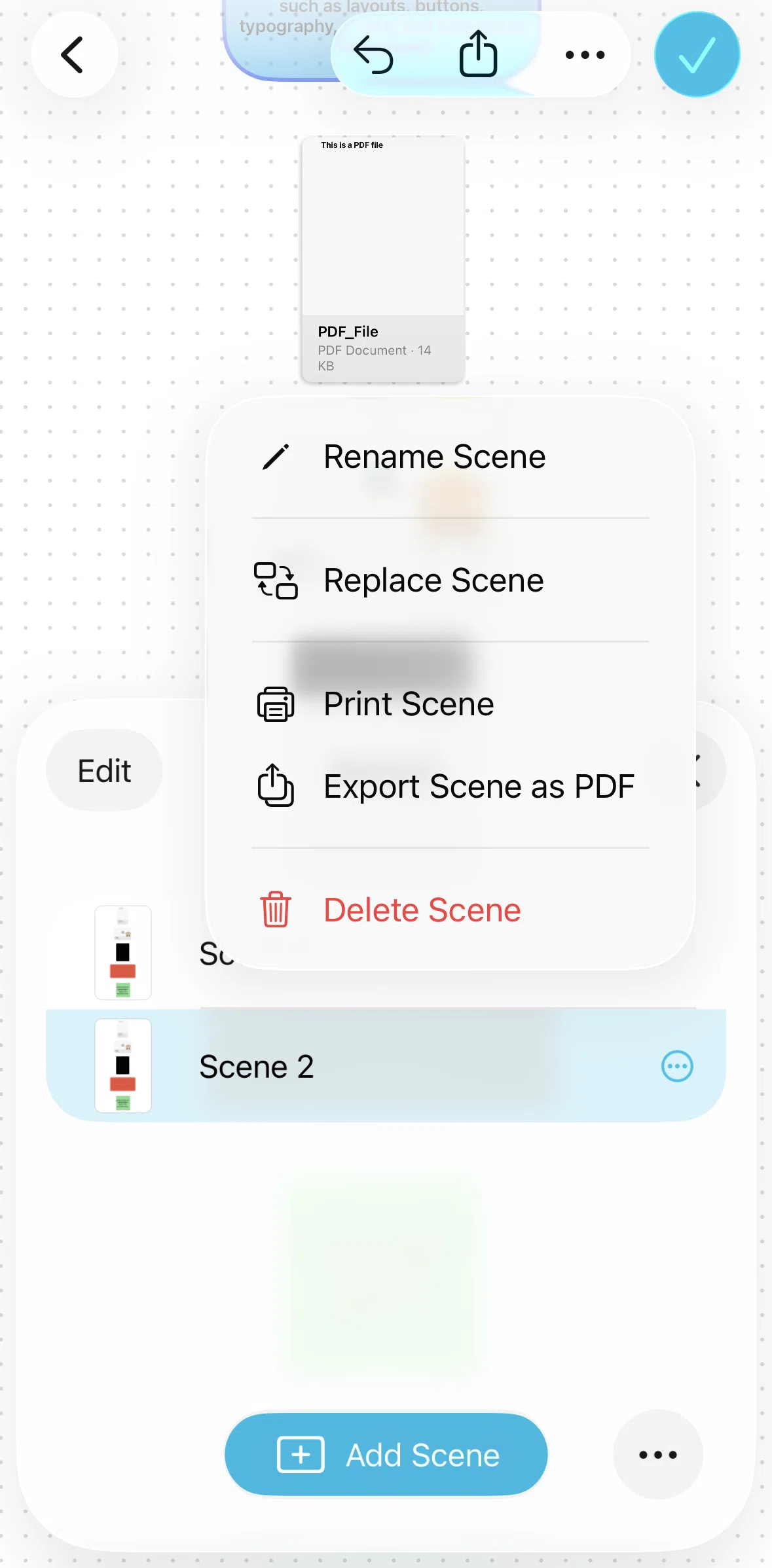 Freeform Screen screen in the Print a scene flow