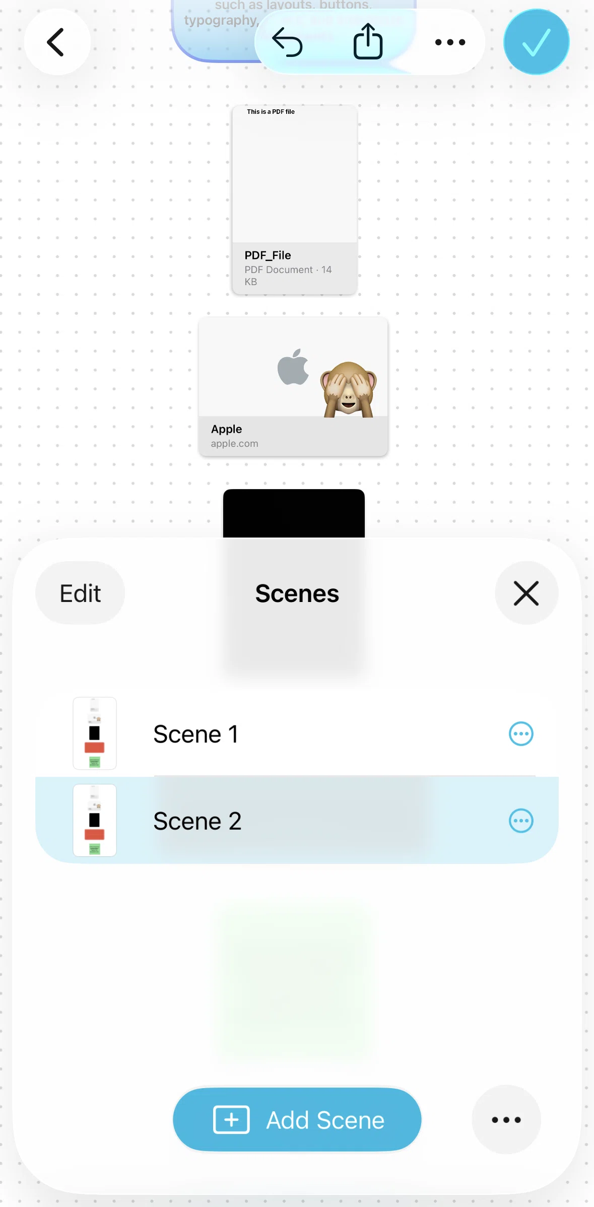 Freeform Screen screen in the Renaming a scene flow