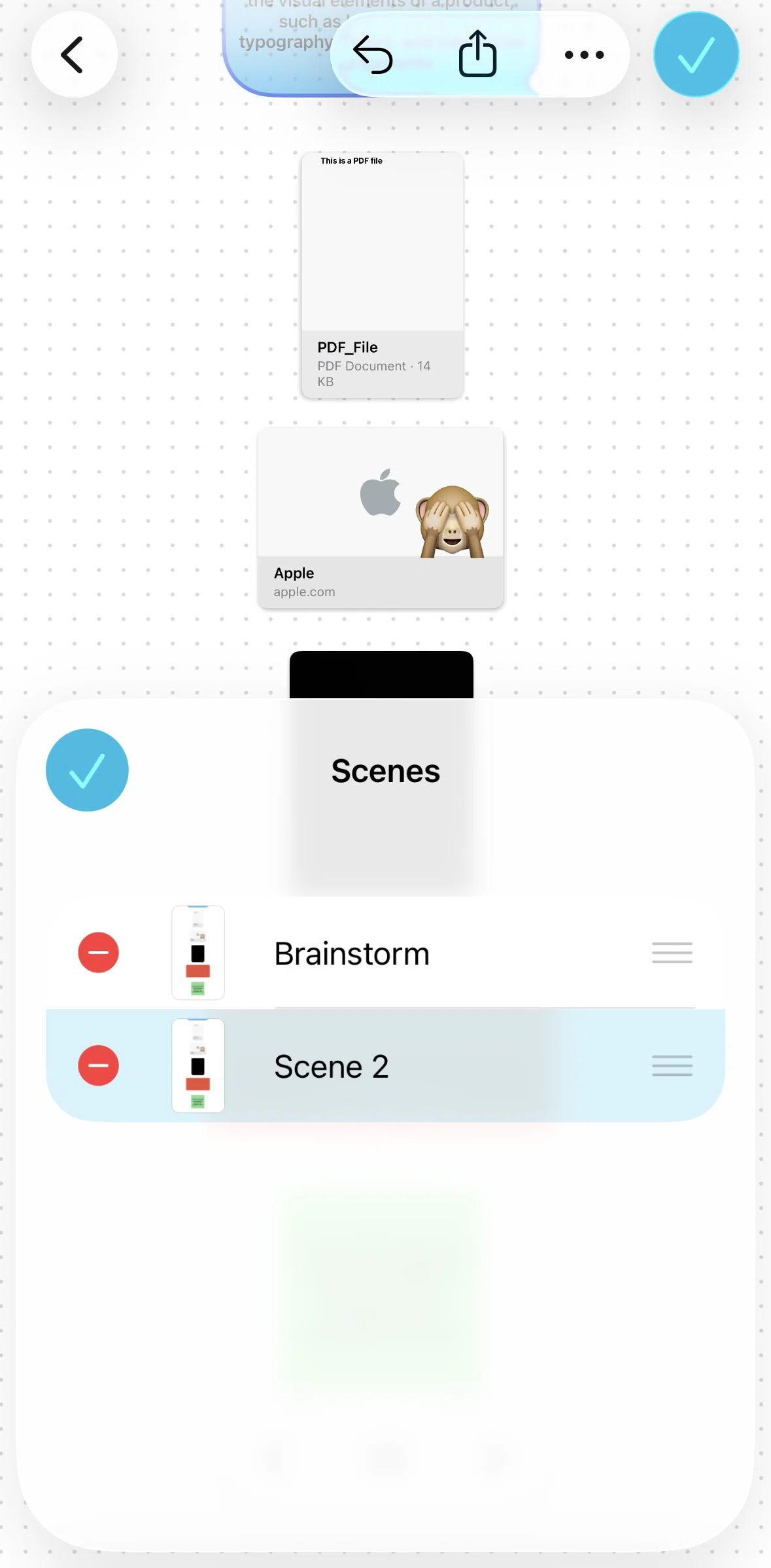 Freeform Screen screen in the Reordering scenes flow
