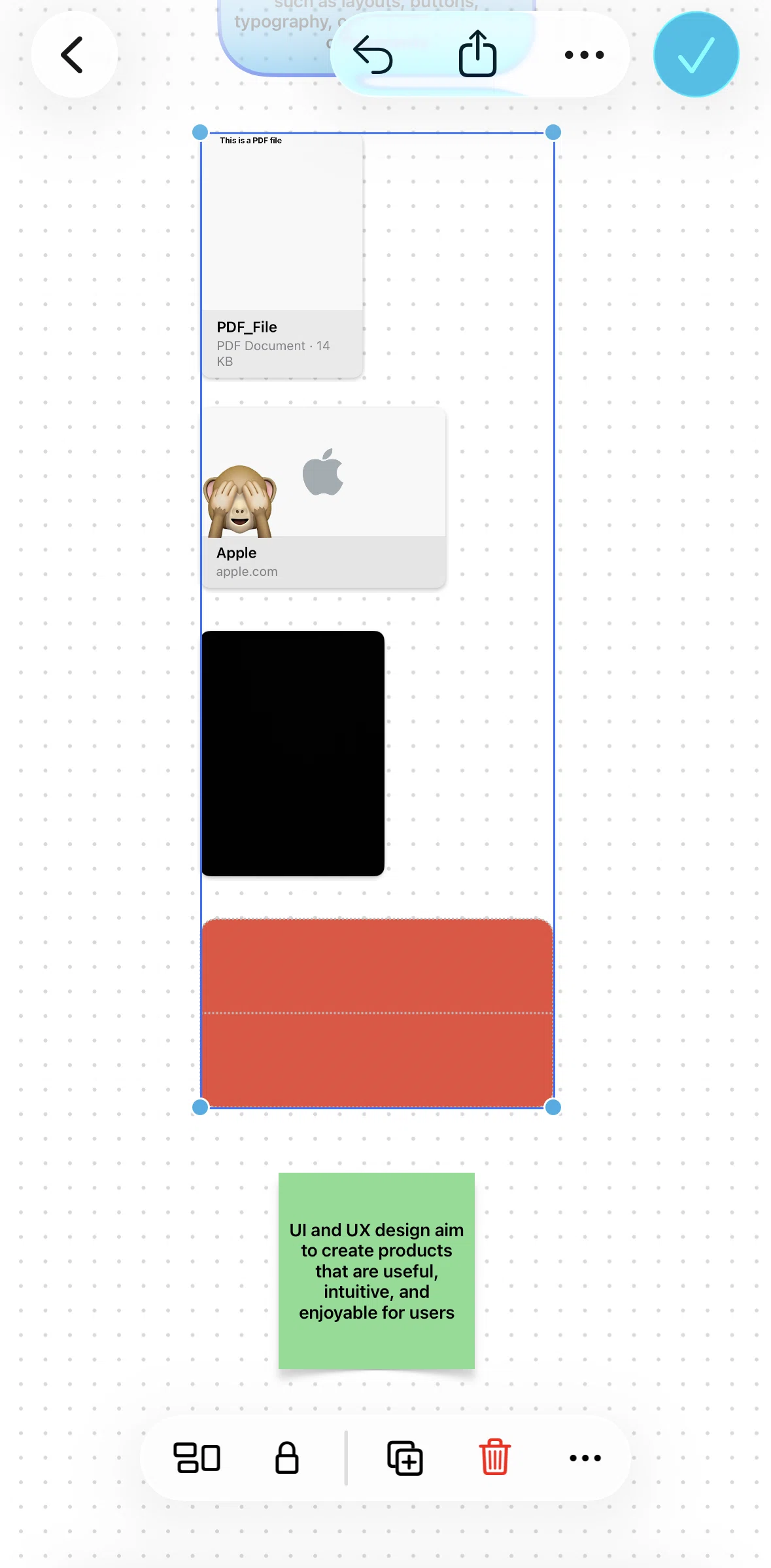 Freeform Screen screen in the Ungrouping objects flow
