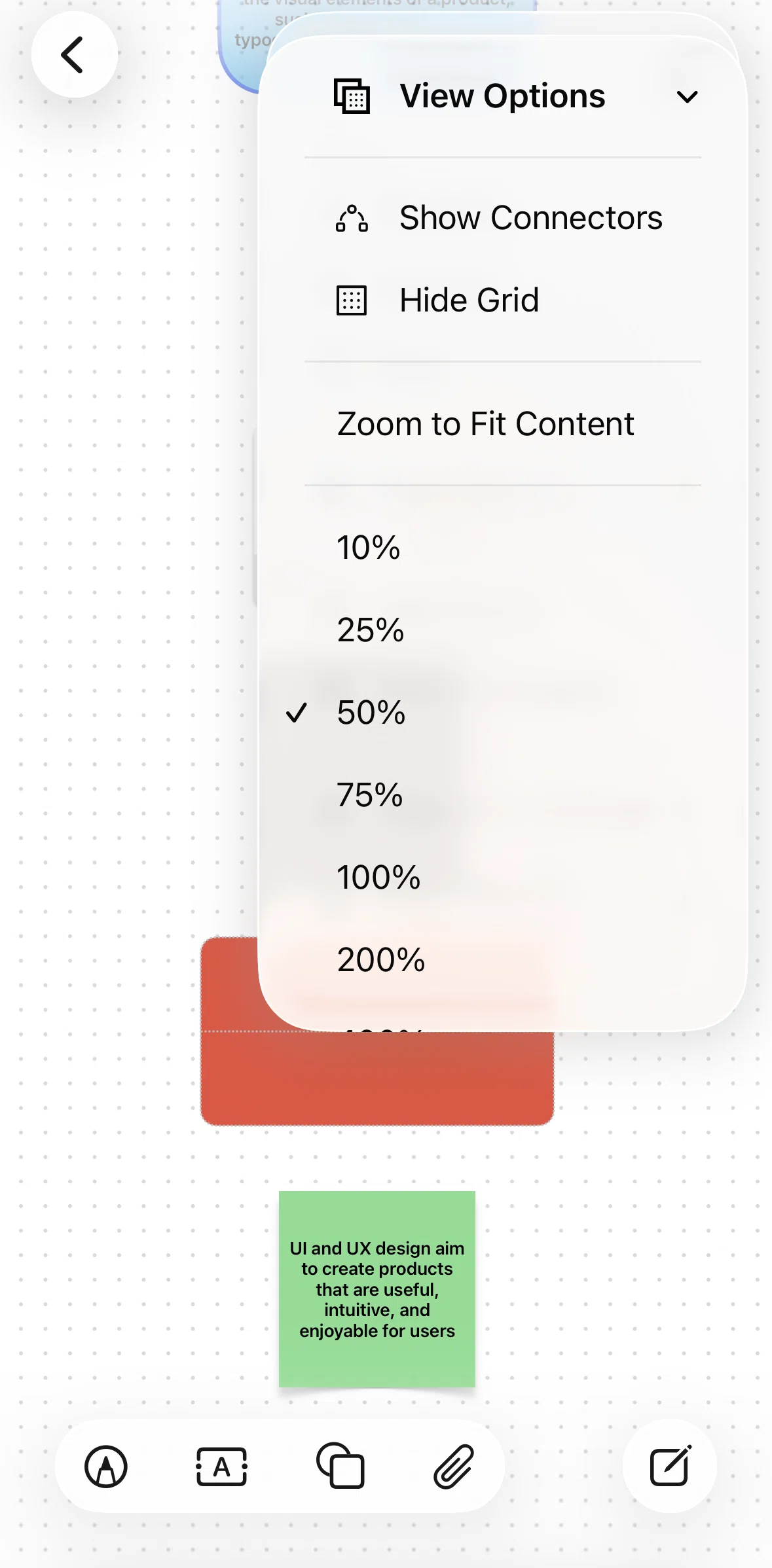 Freeform Screen screen in the Zooming out to fit content flow
