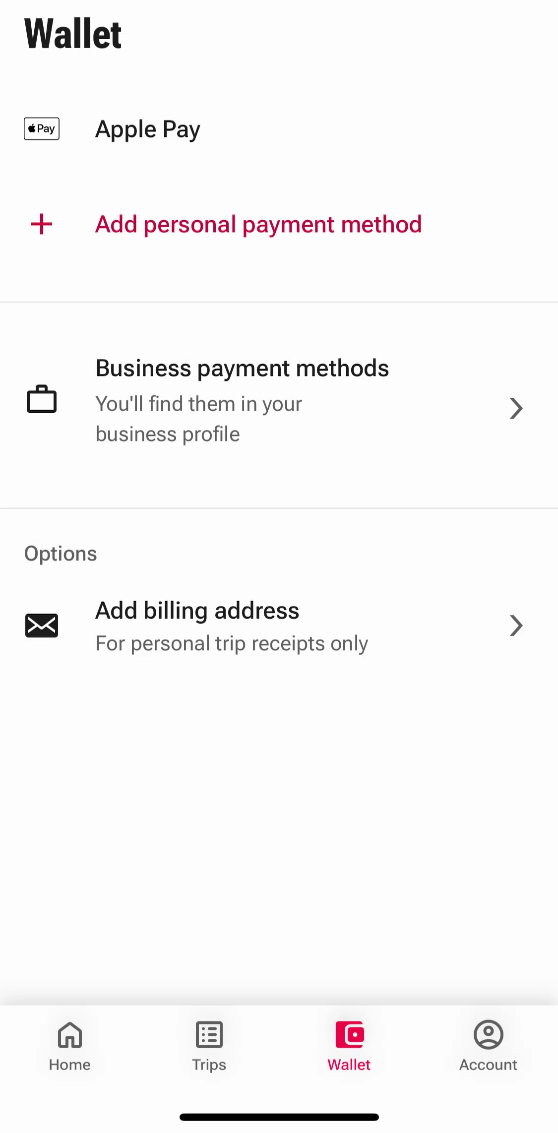 Freenow Screen screen in the Adding a payment method flow