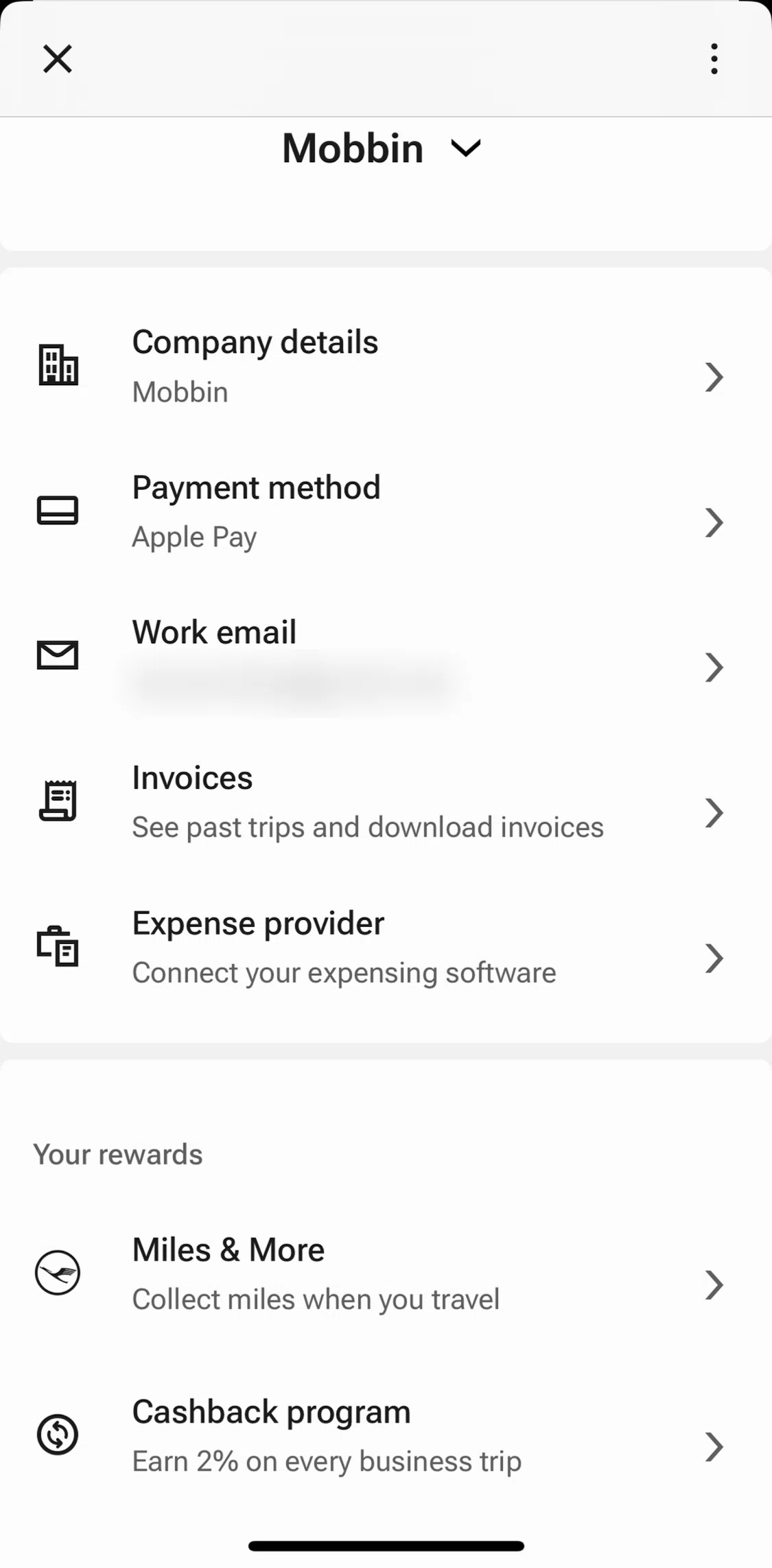Freenow Screen screen in the Cashback program flow