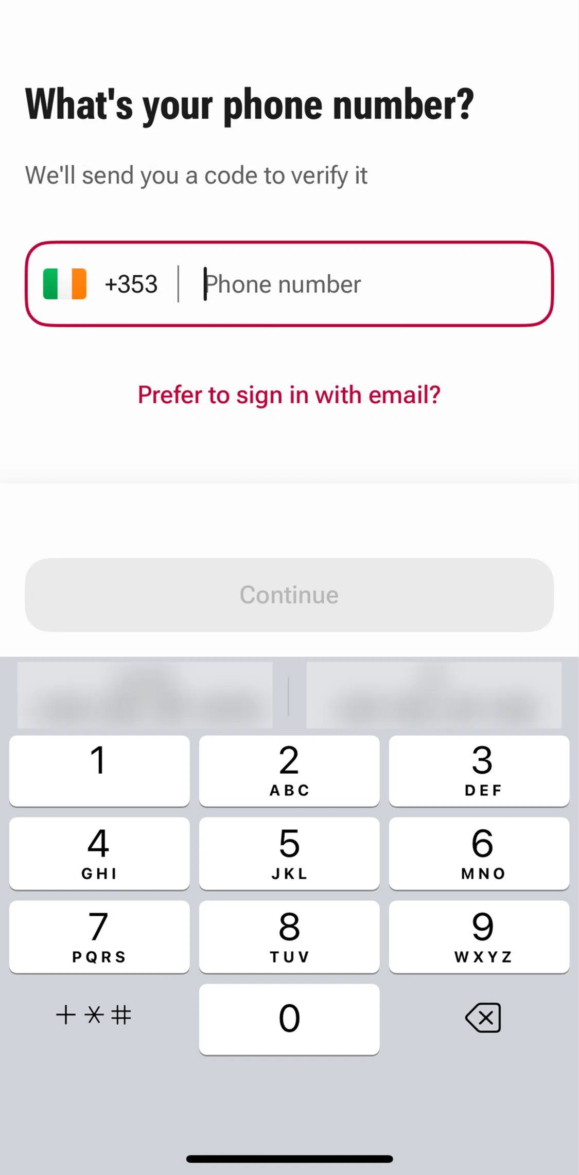 Freenow Screen screen in the Logging in flow