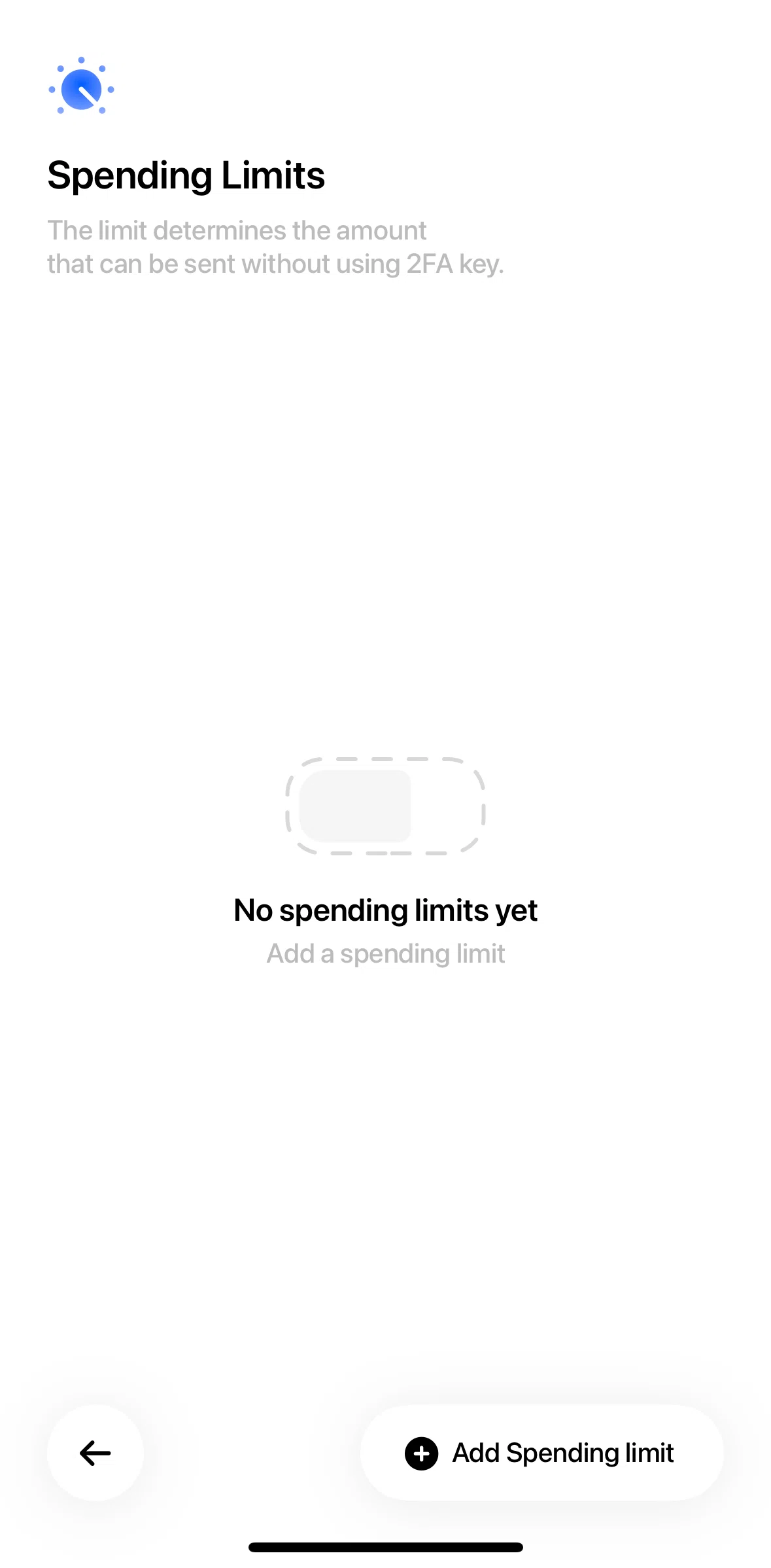 Fuse Screen screen in the Add a spending limit flow