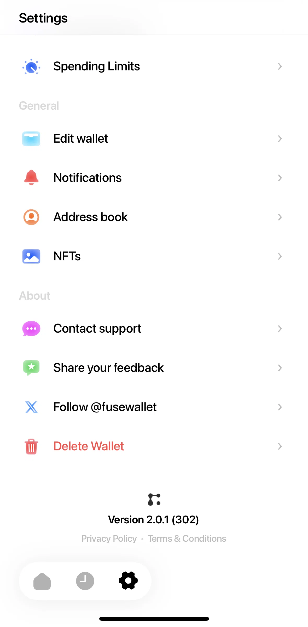 Fuse Screen screen in the Deleting a wallet flow
