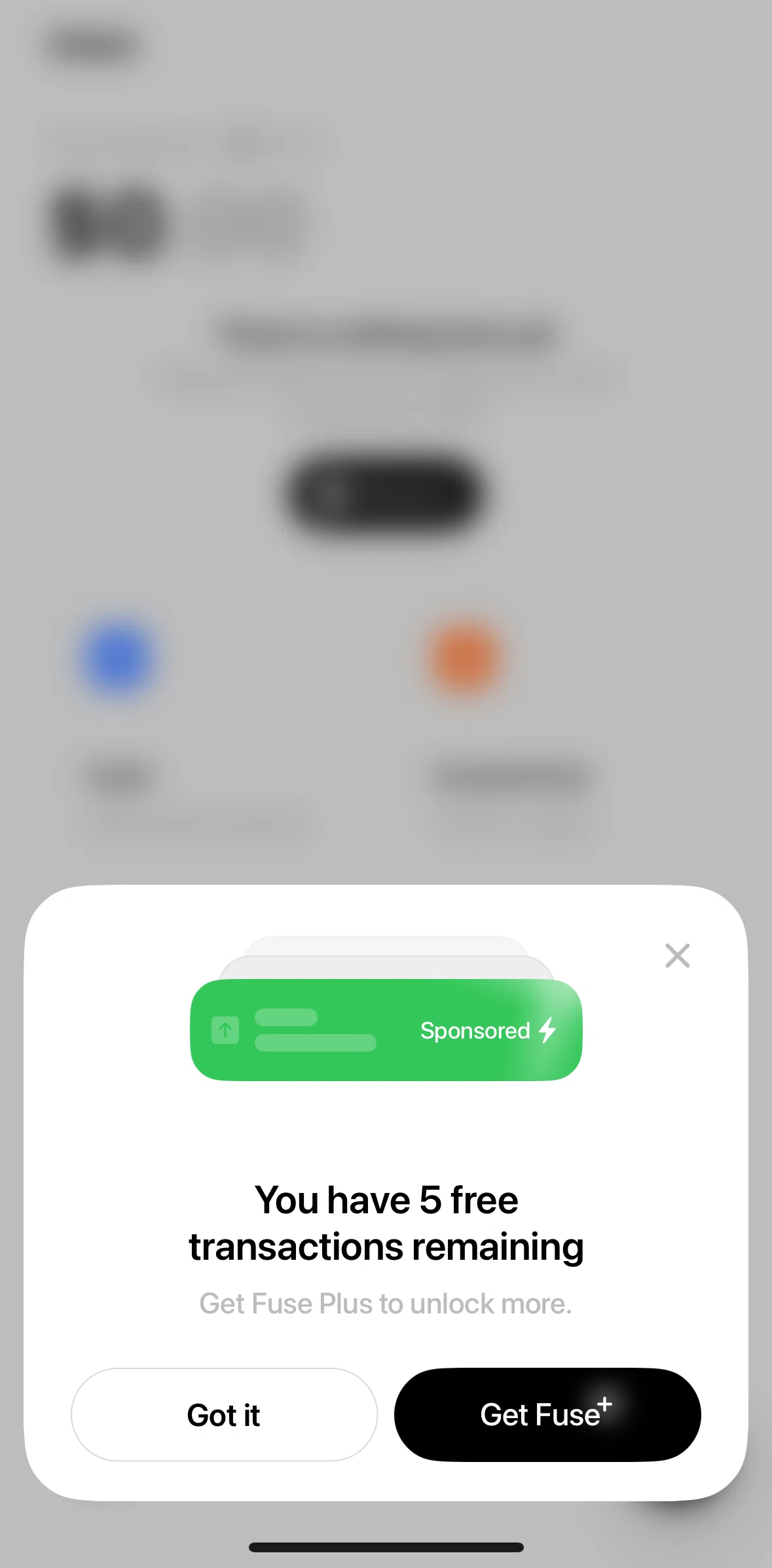 Fuse Screen screen in the Fuse Plus flow