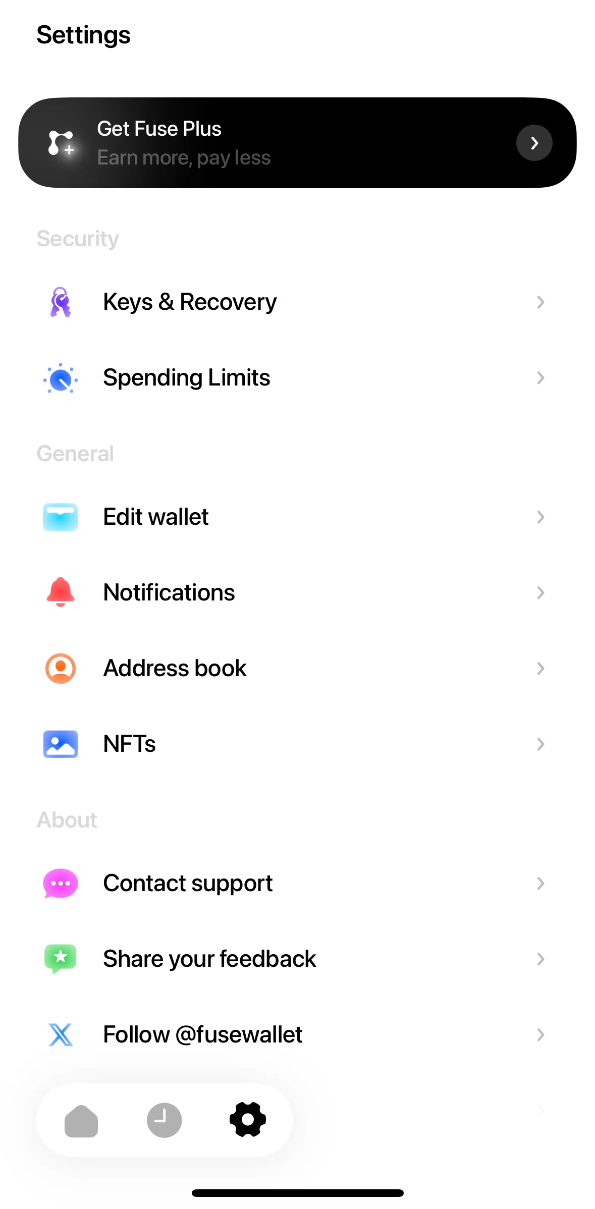Fuse Screen screen in the Keys & recovery flow