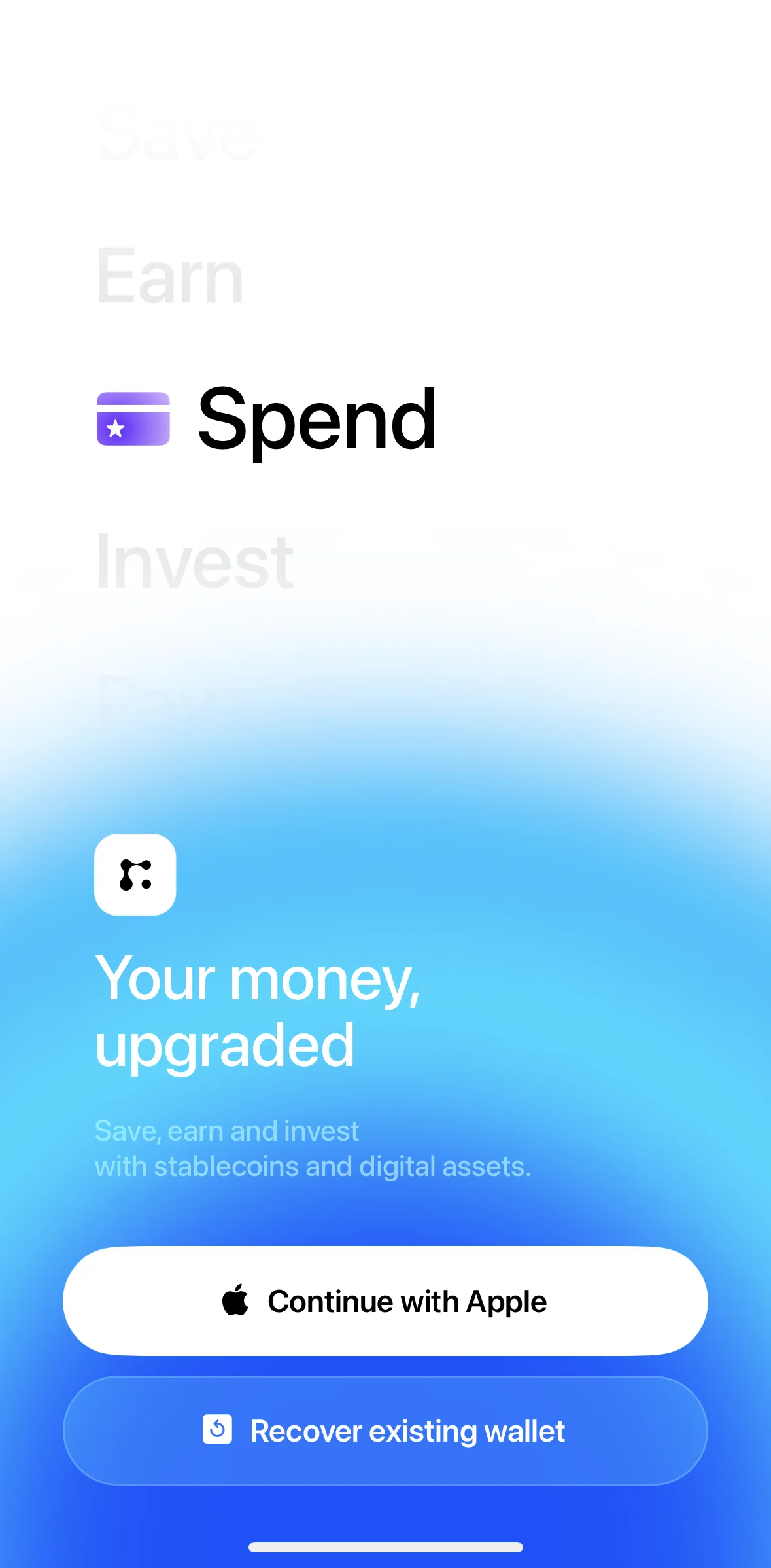 Fuse Screen screen in the Recover a wallet flow