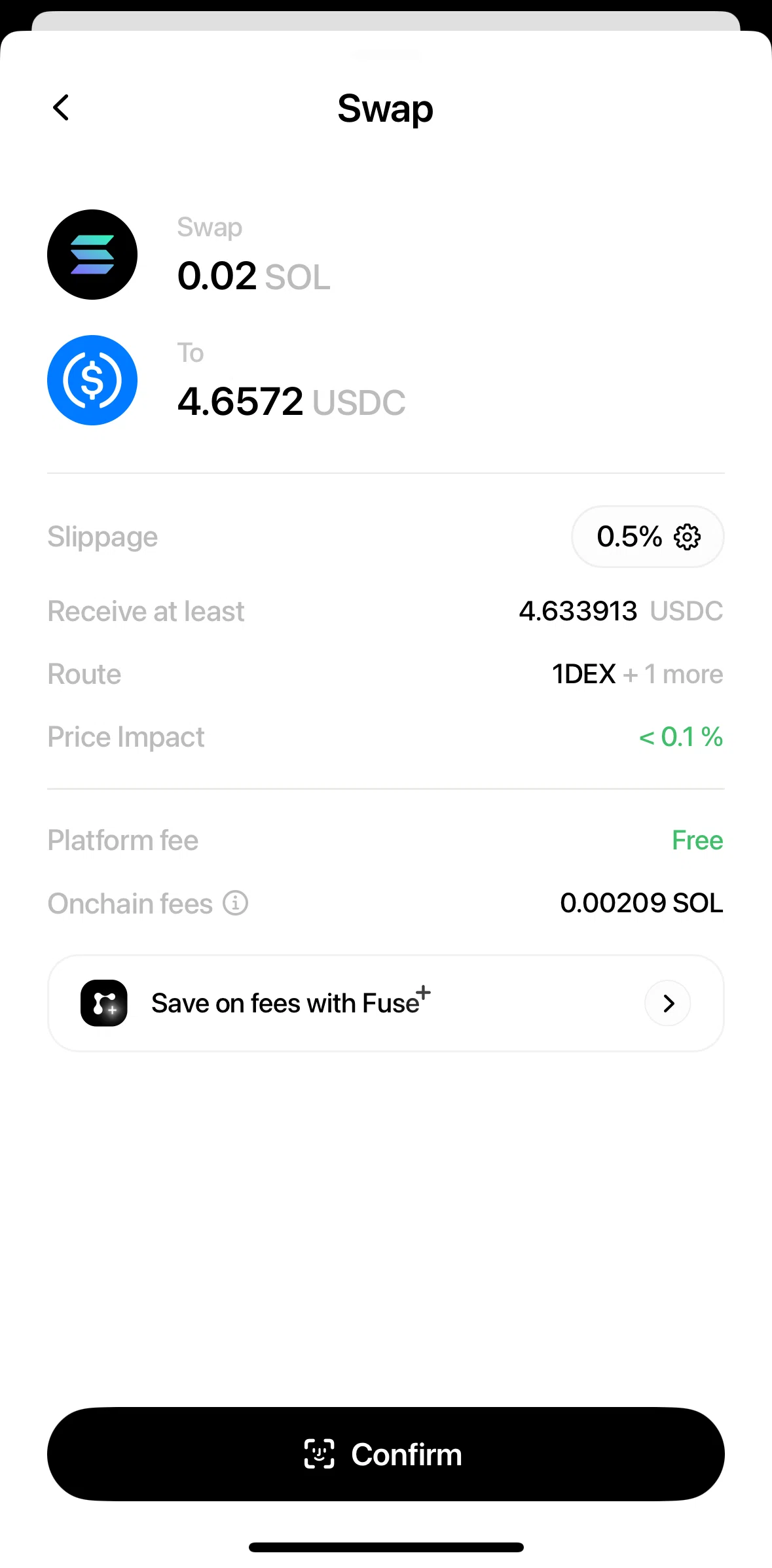 Fuse Screen screen in the Slippage information flow
