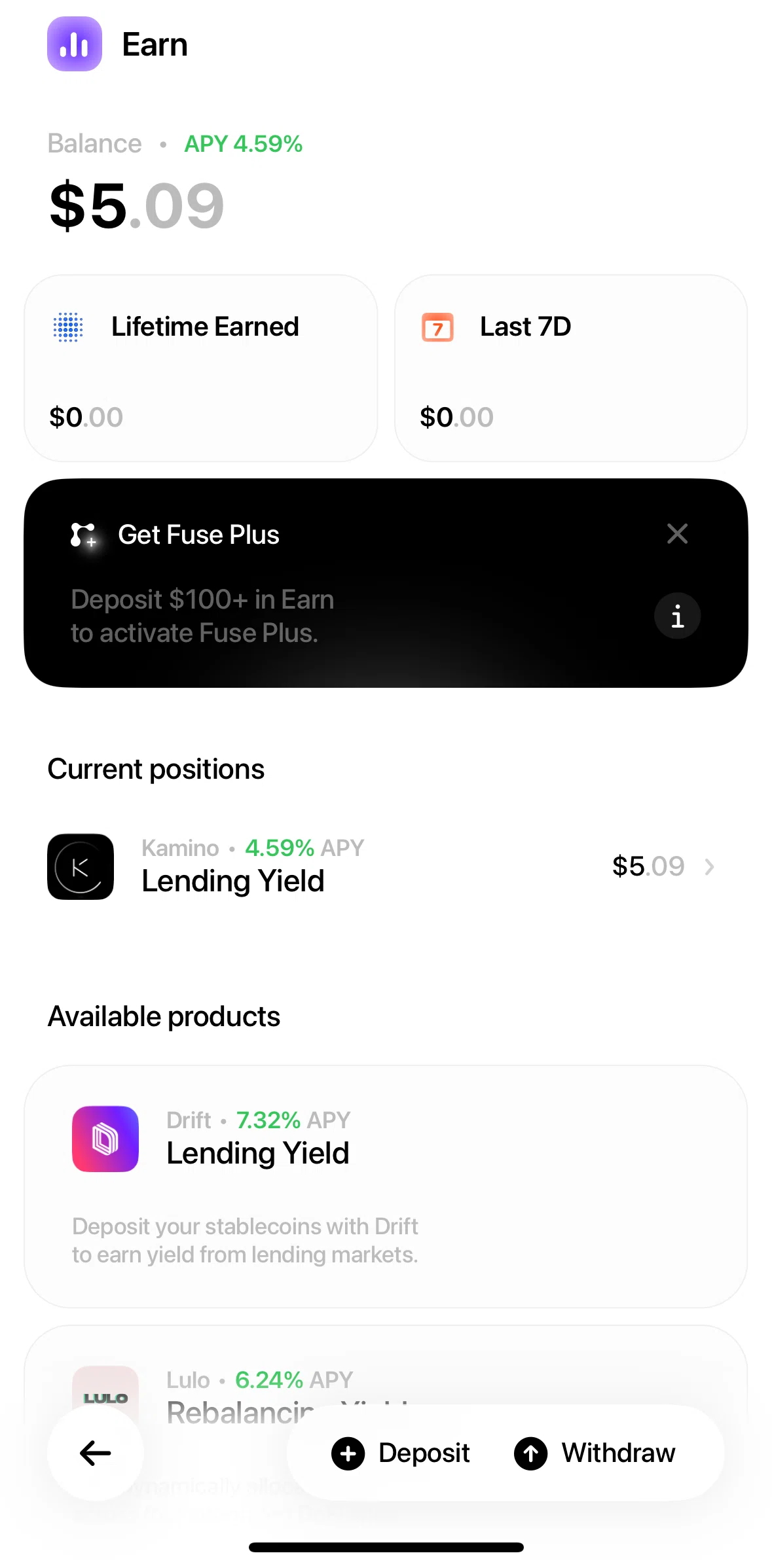Fuse Screen screen in the Withdrawing a coin flow