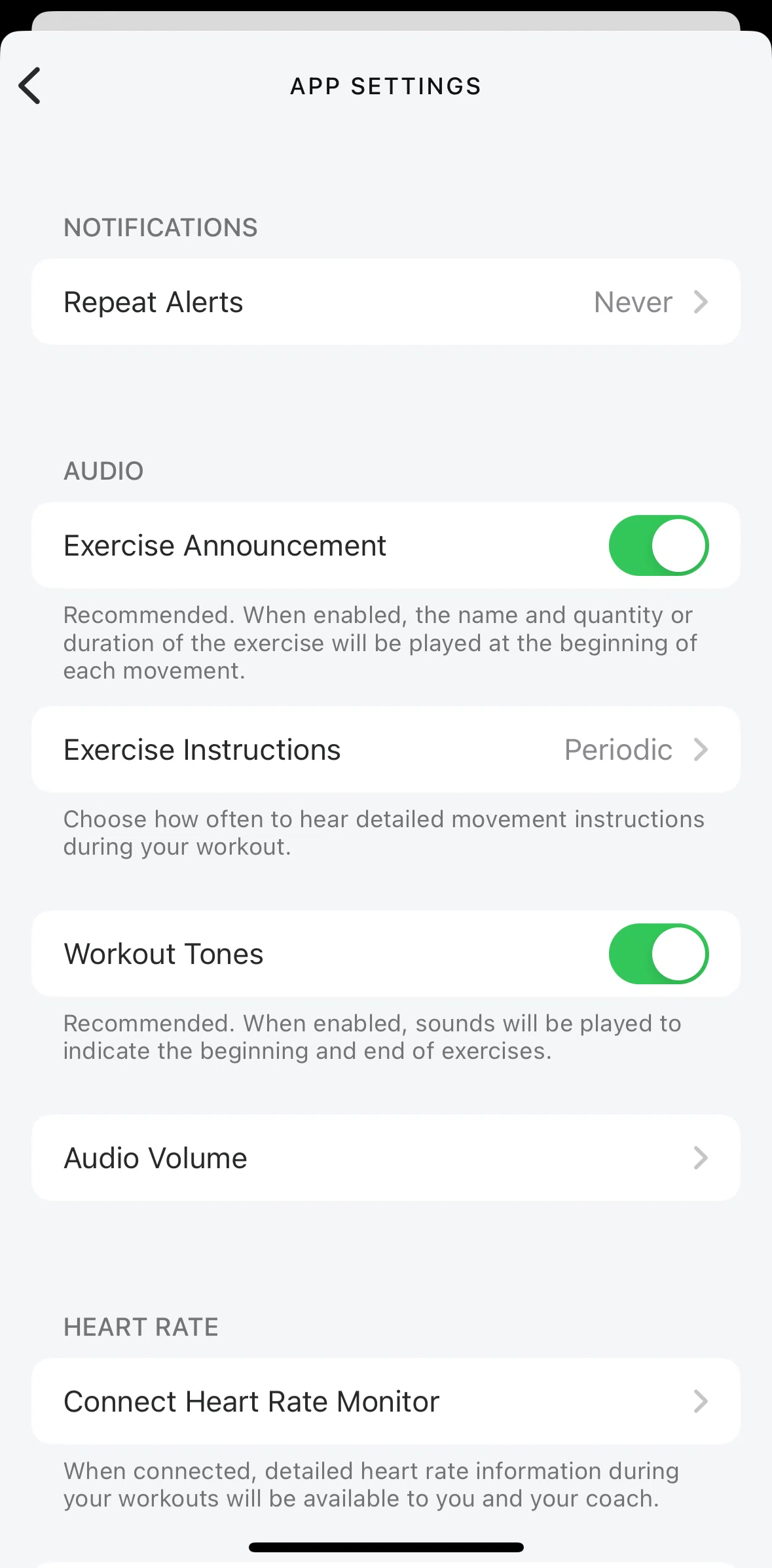 Future Pro Screen screen in the Changing repeat alerts flow
