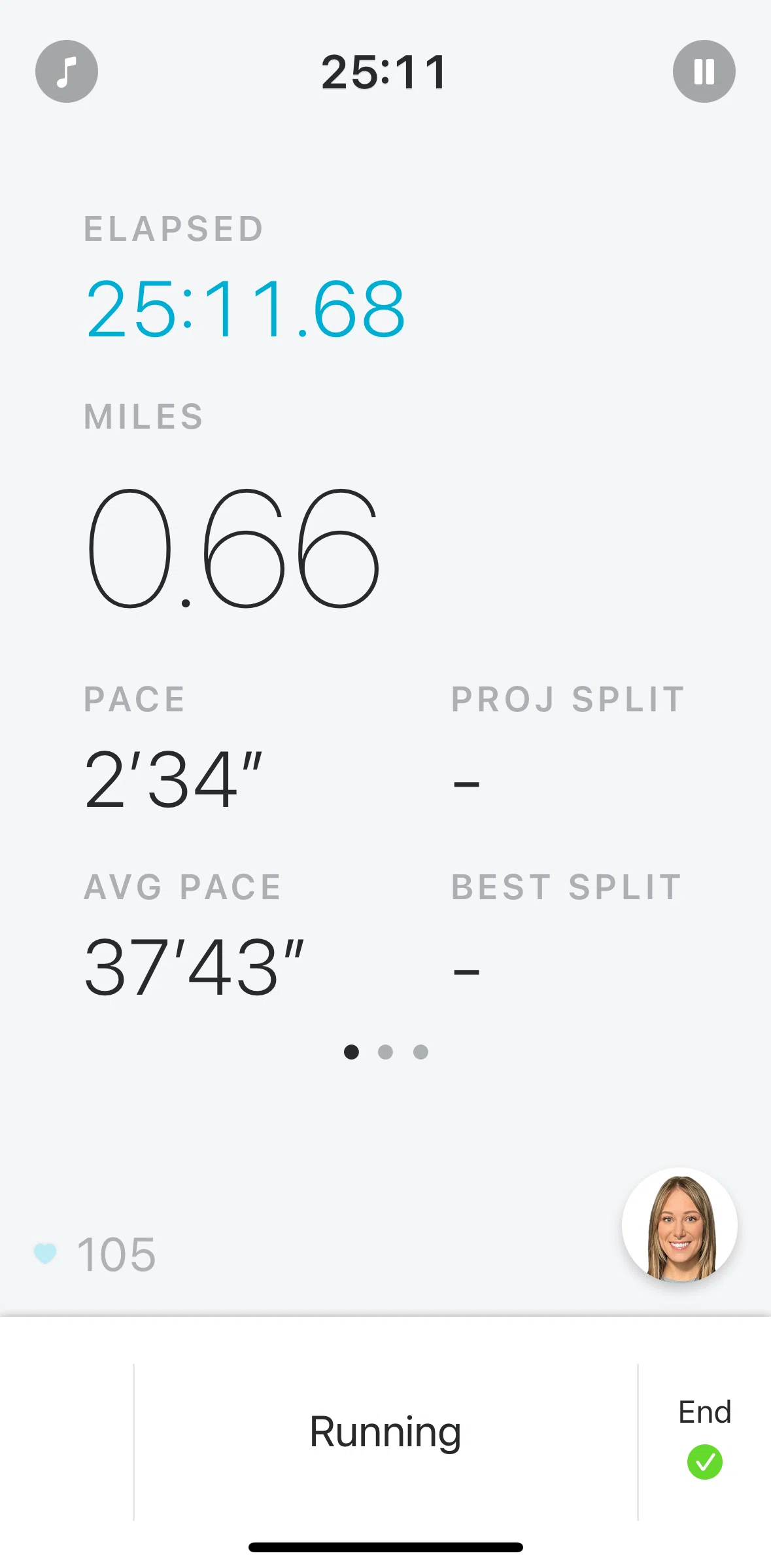 Future Pro Screen screen in the Ending a workout flow