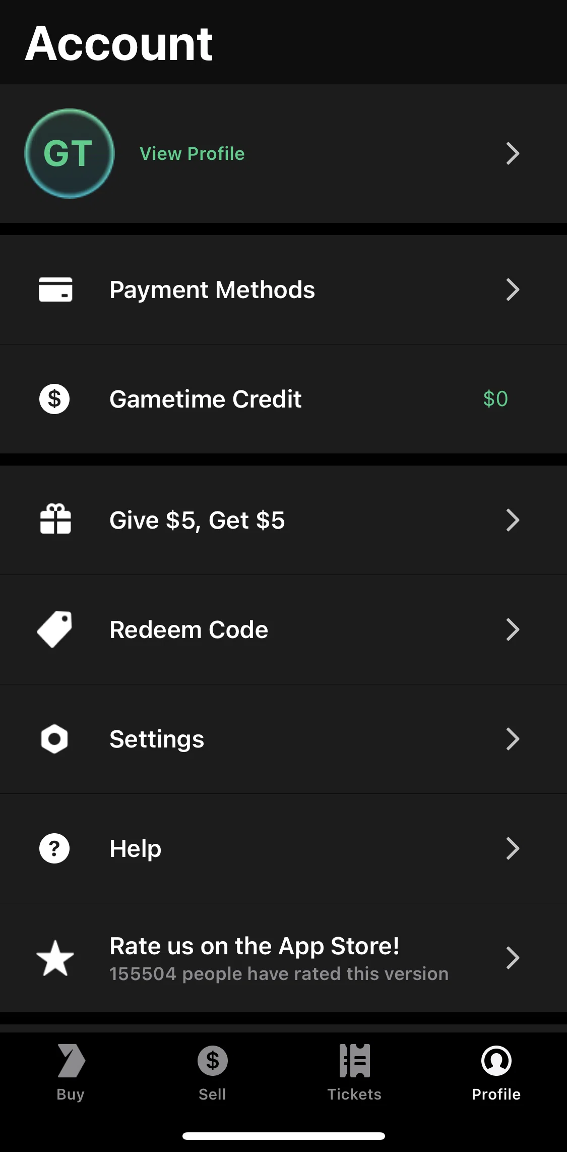 Gametime Screen screen in the Help flow
