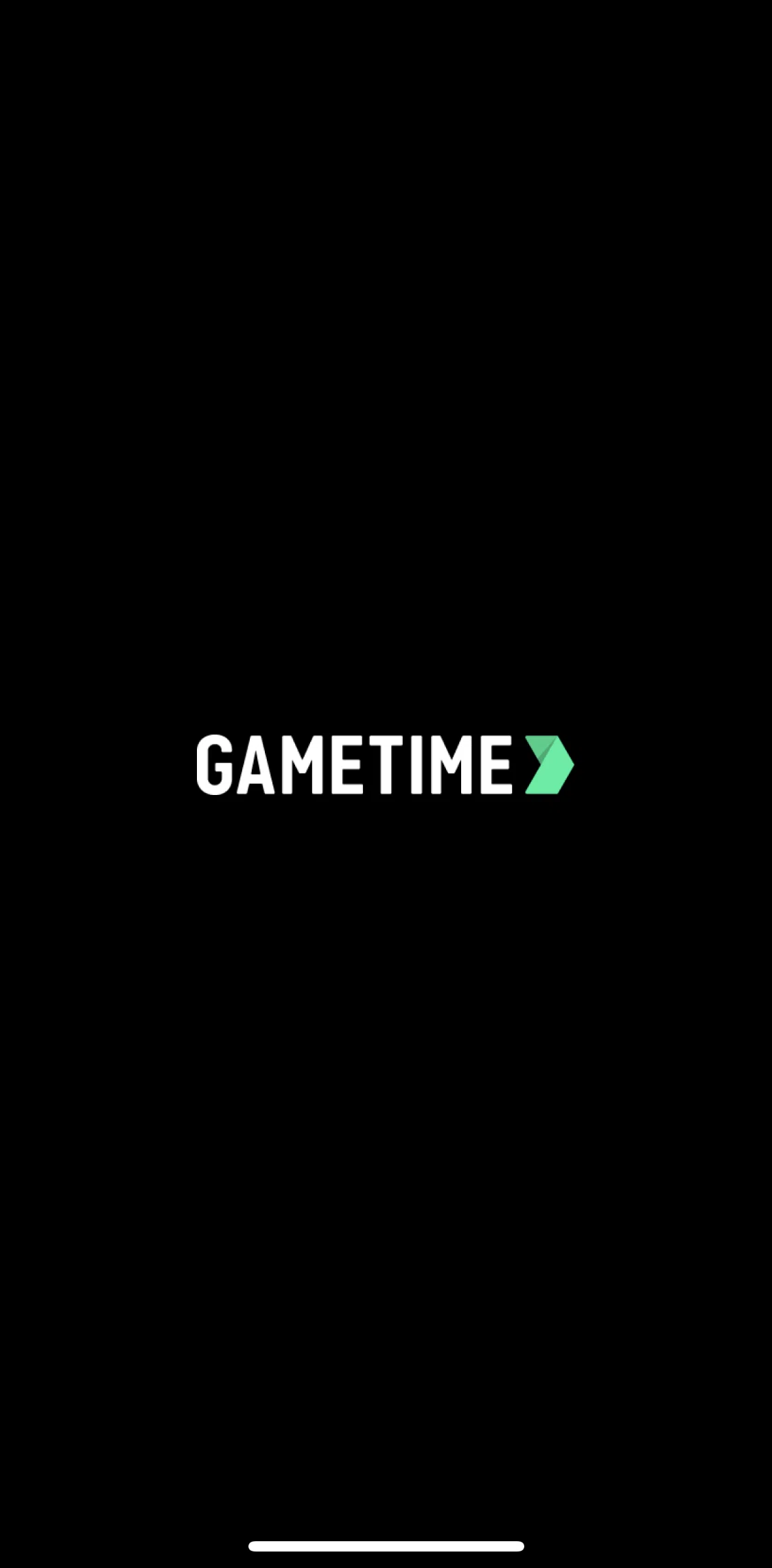 Gametime Screen screen in the Logging in flow