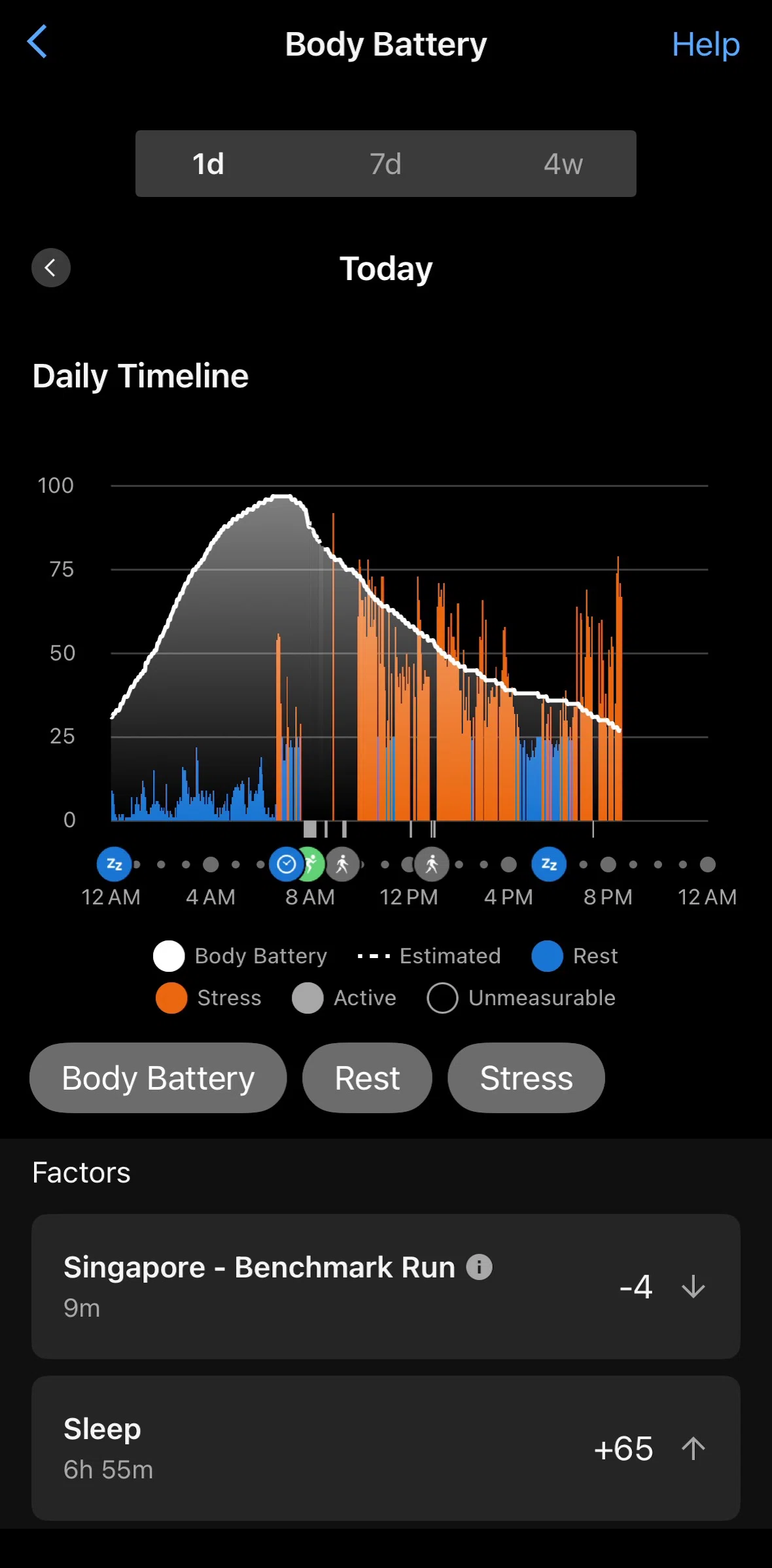 Garmin Connect Screen screen in the Factors flow