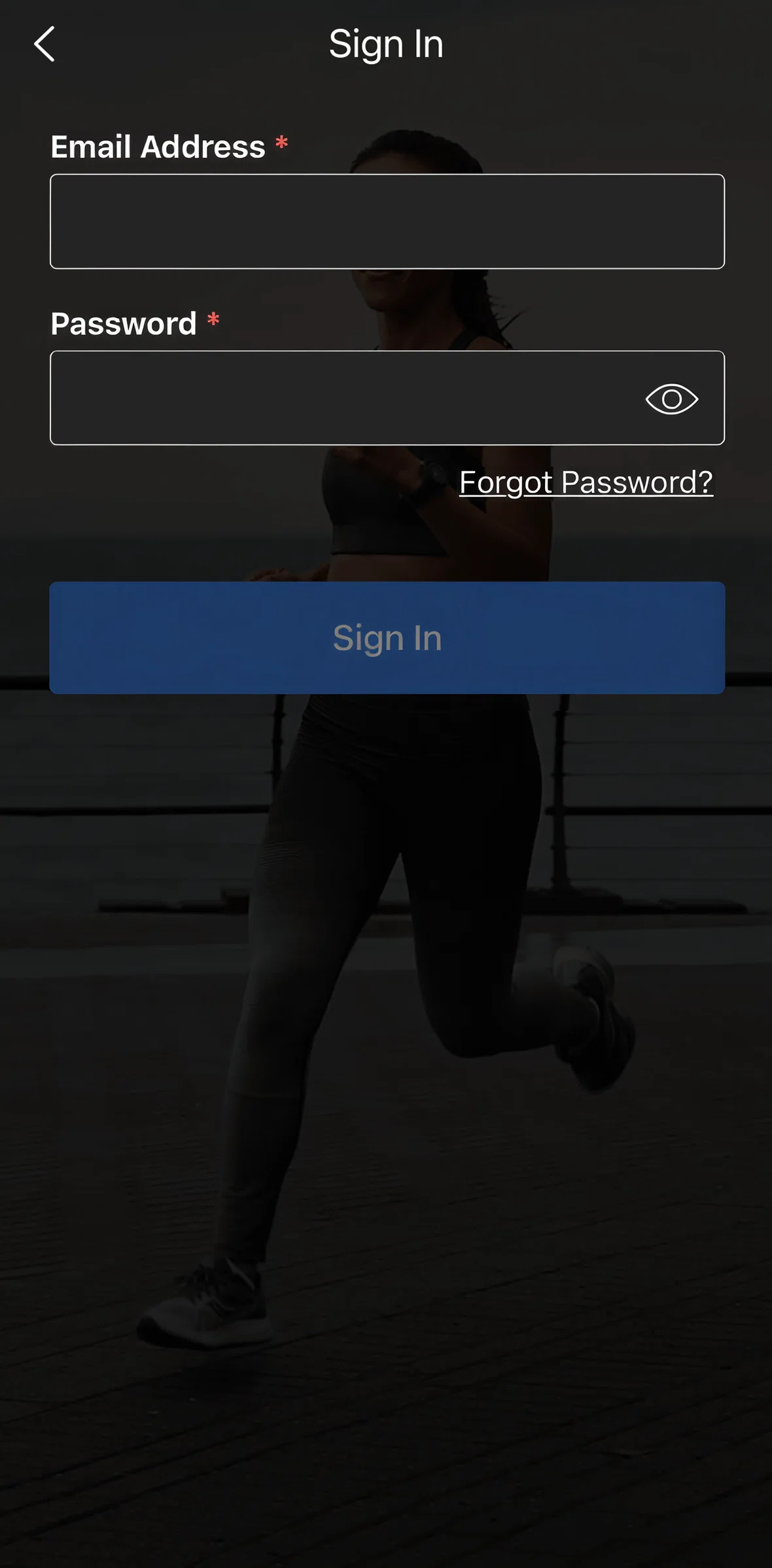 Garmin Connect Screen screen in the Forgot password flow