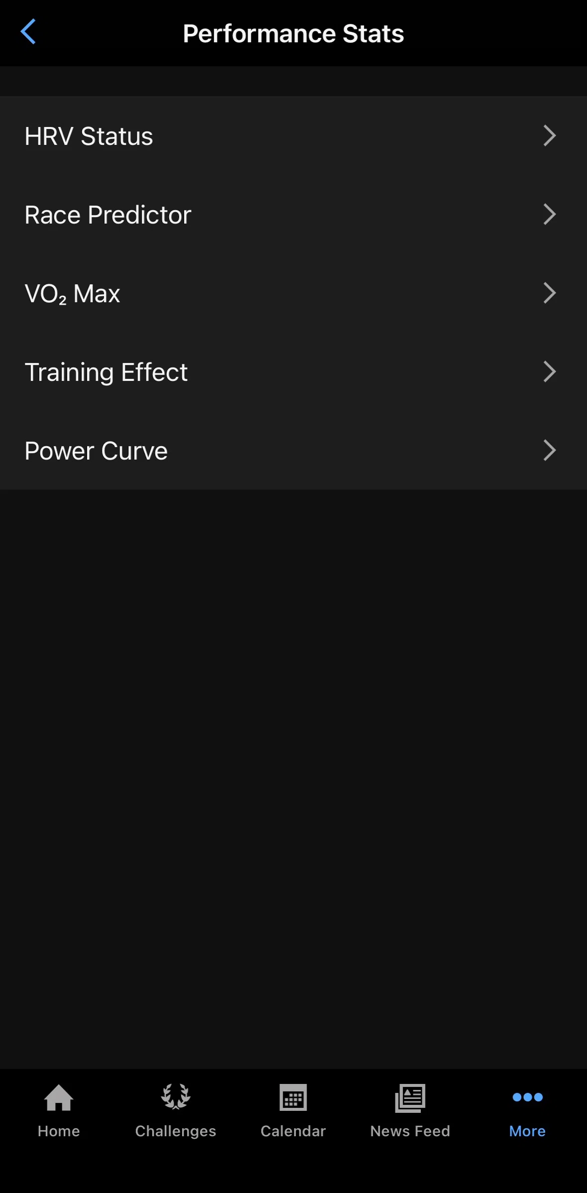 Garmin Connect Screen screen in the Race predictor flow