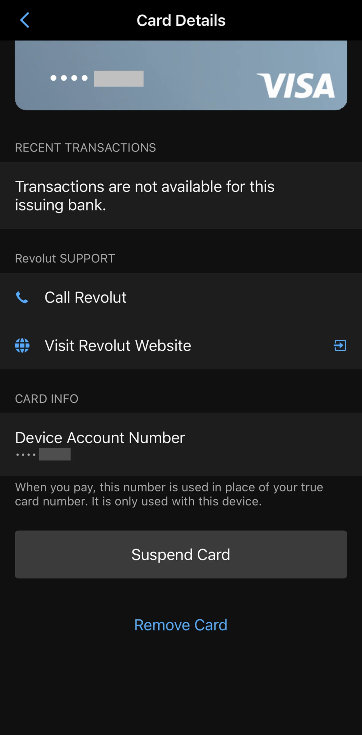 Garmin Connect Screen screen in the Remove a card flow