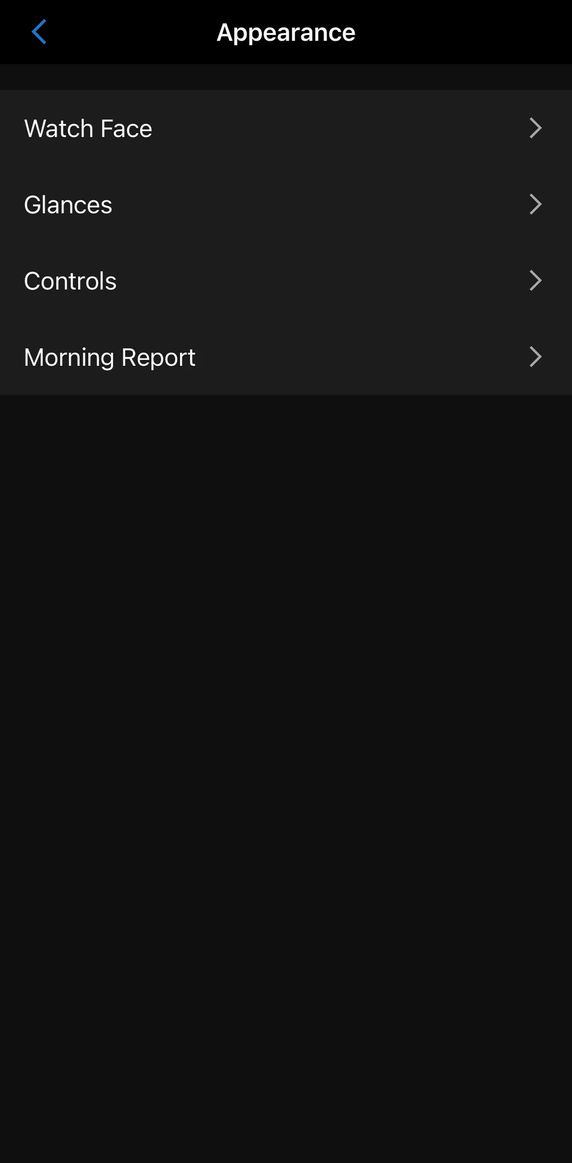 Garmin Connect Screen screen in the Reordering glances flow