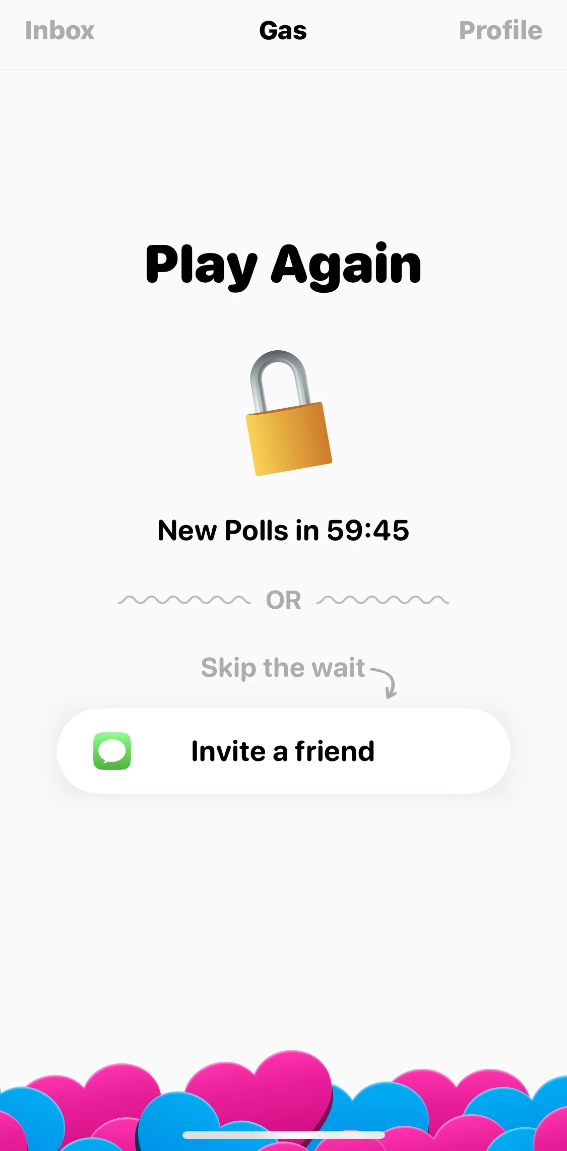 Gas Screen screen in the Inbox flow