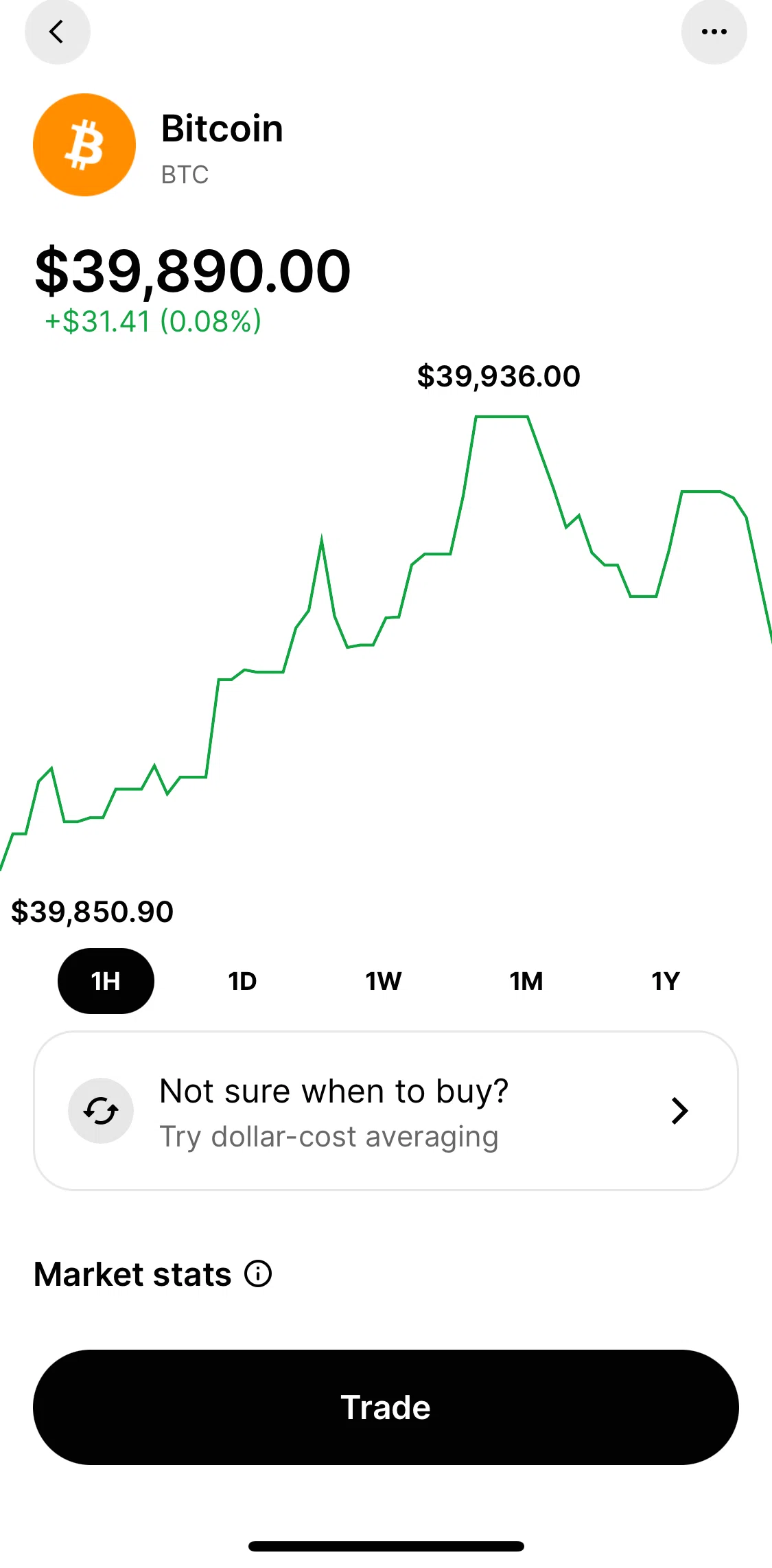 Gemini Screen screen in the Adding crypto to watchlist flow