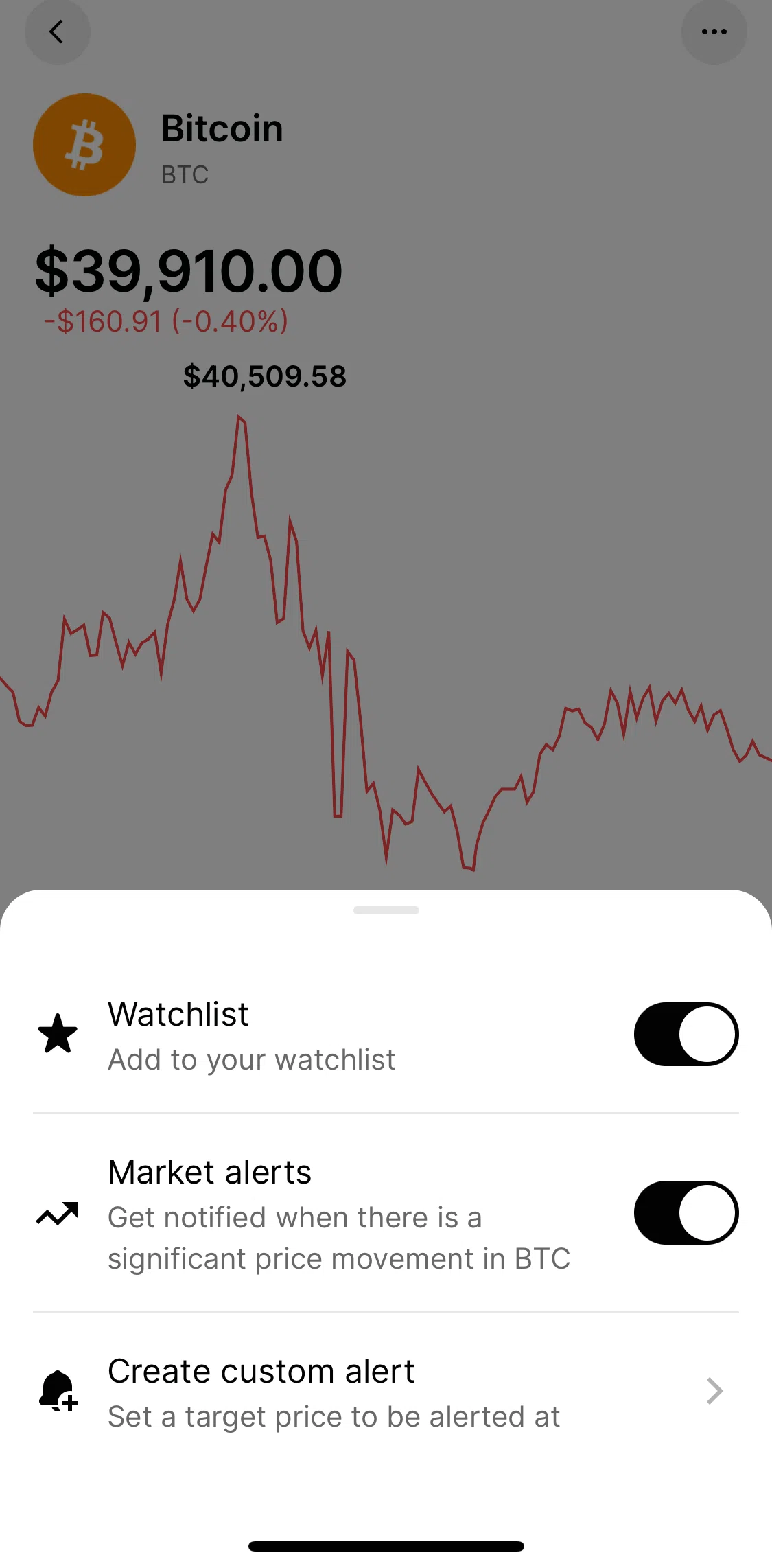 Gemini Screen screen in the Creating a custom alert flow