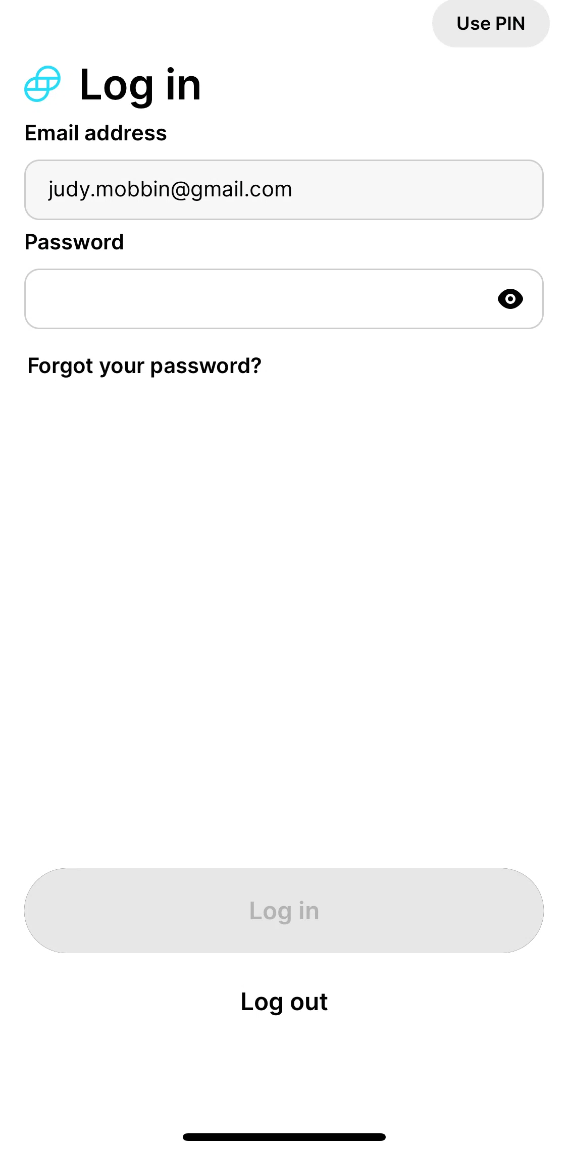 Gemini Screen screen in the Logging in (PIN) flow