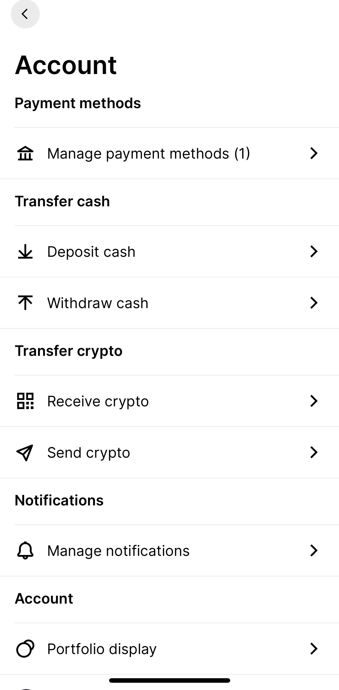 Gemini Screen screen in the Withdraw cash flow