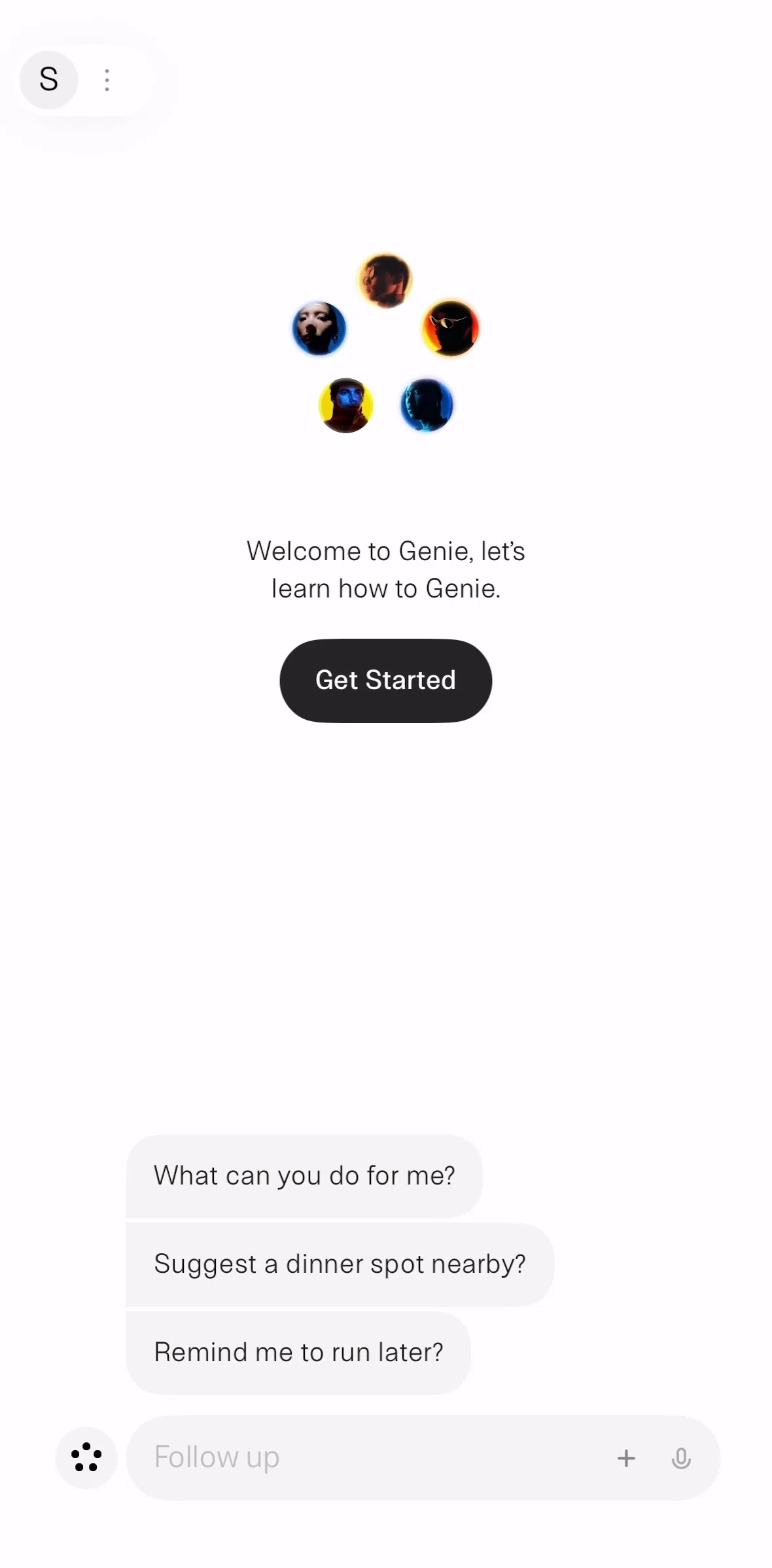 Genie Screen screen in the Home flow