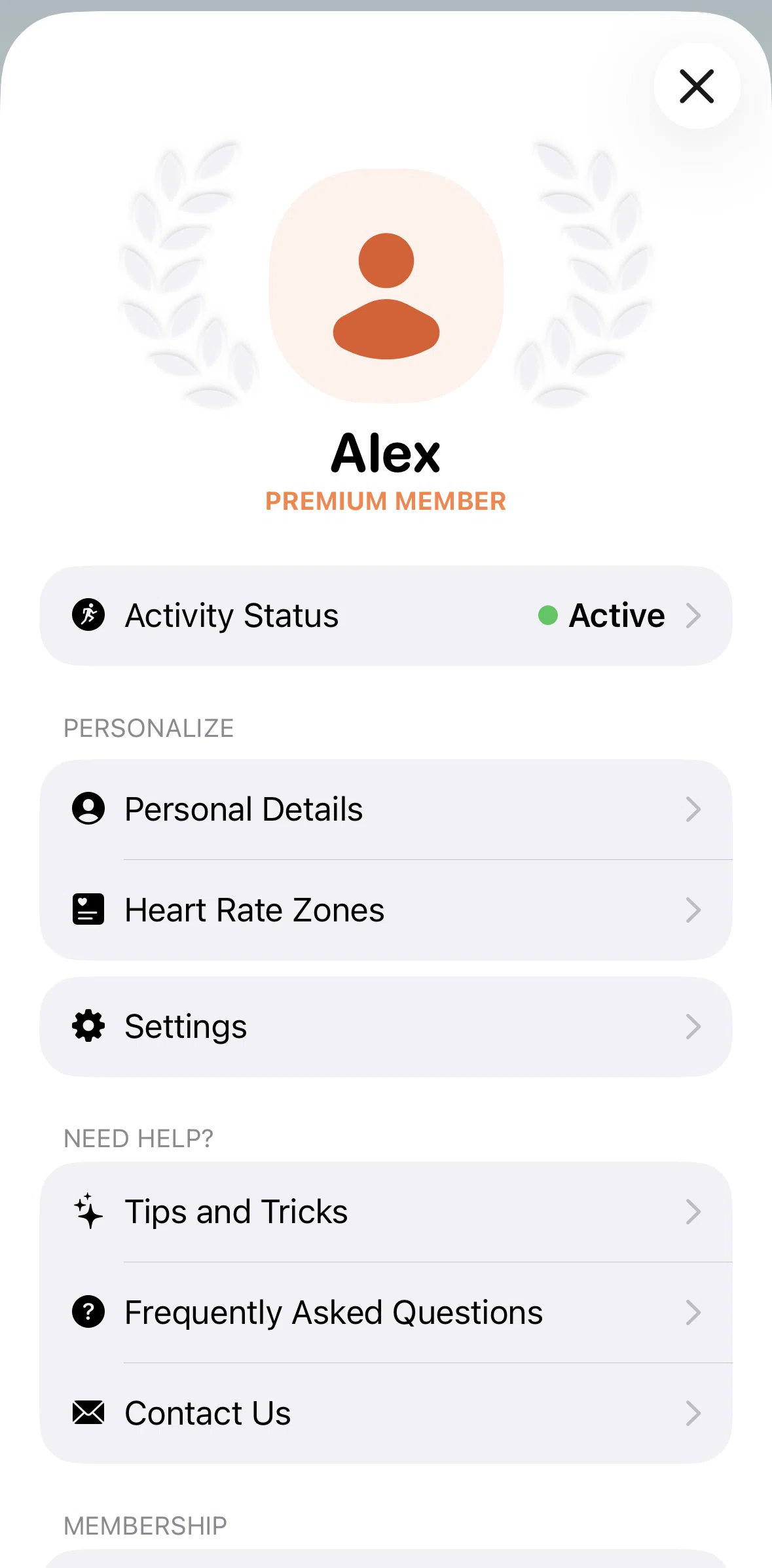 Gentler Streak Screen screen in the Editing profile flow