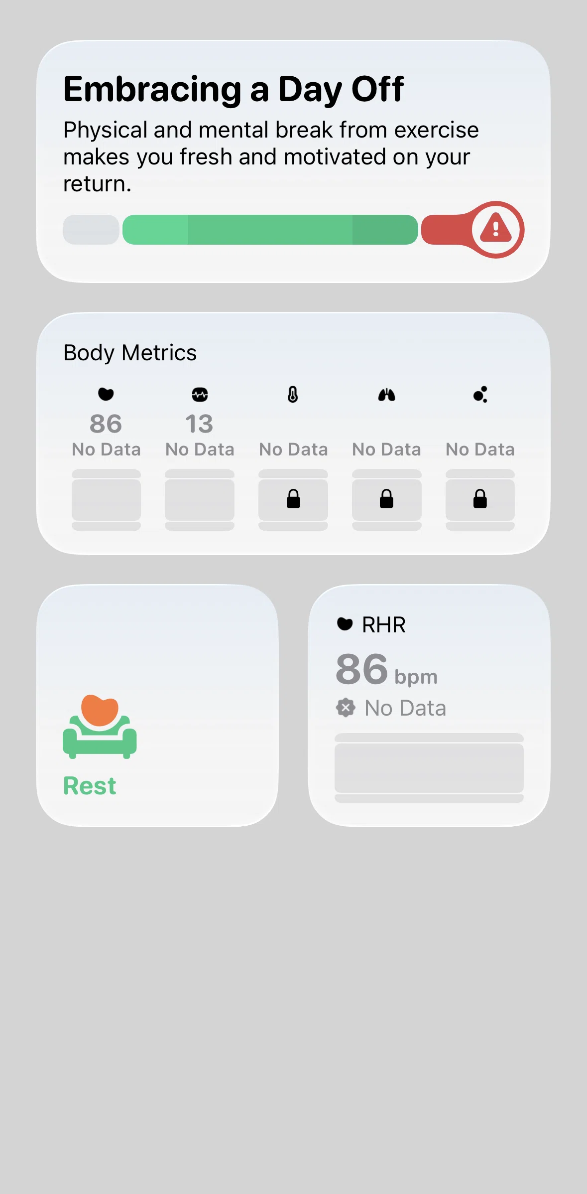 Gentler Streak Screen screen in the Widgets flow