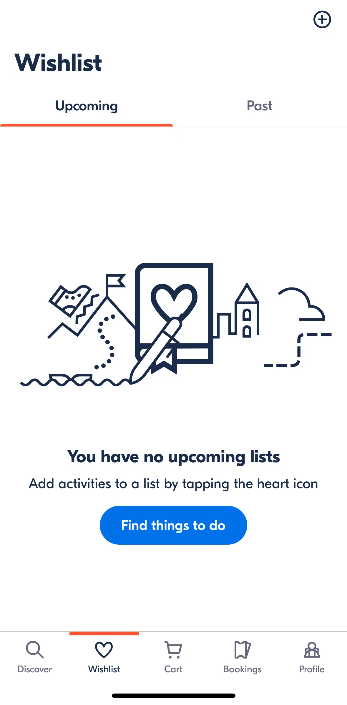 GetYourGuide Screen screen in the Creating a new list flow
