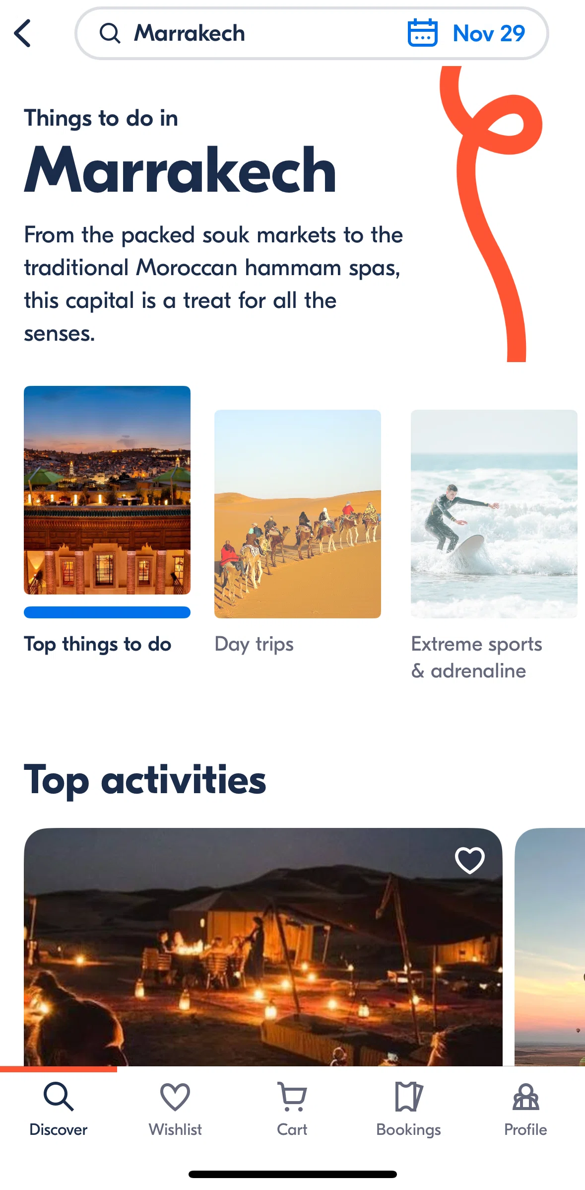 GetYourGuide Screen screen in the View more flow